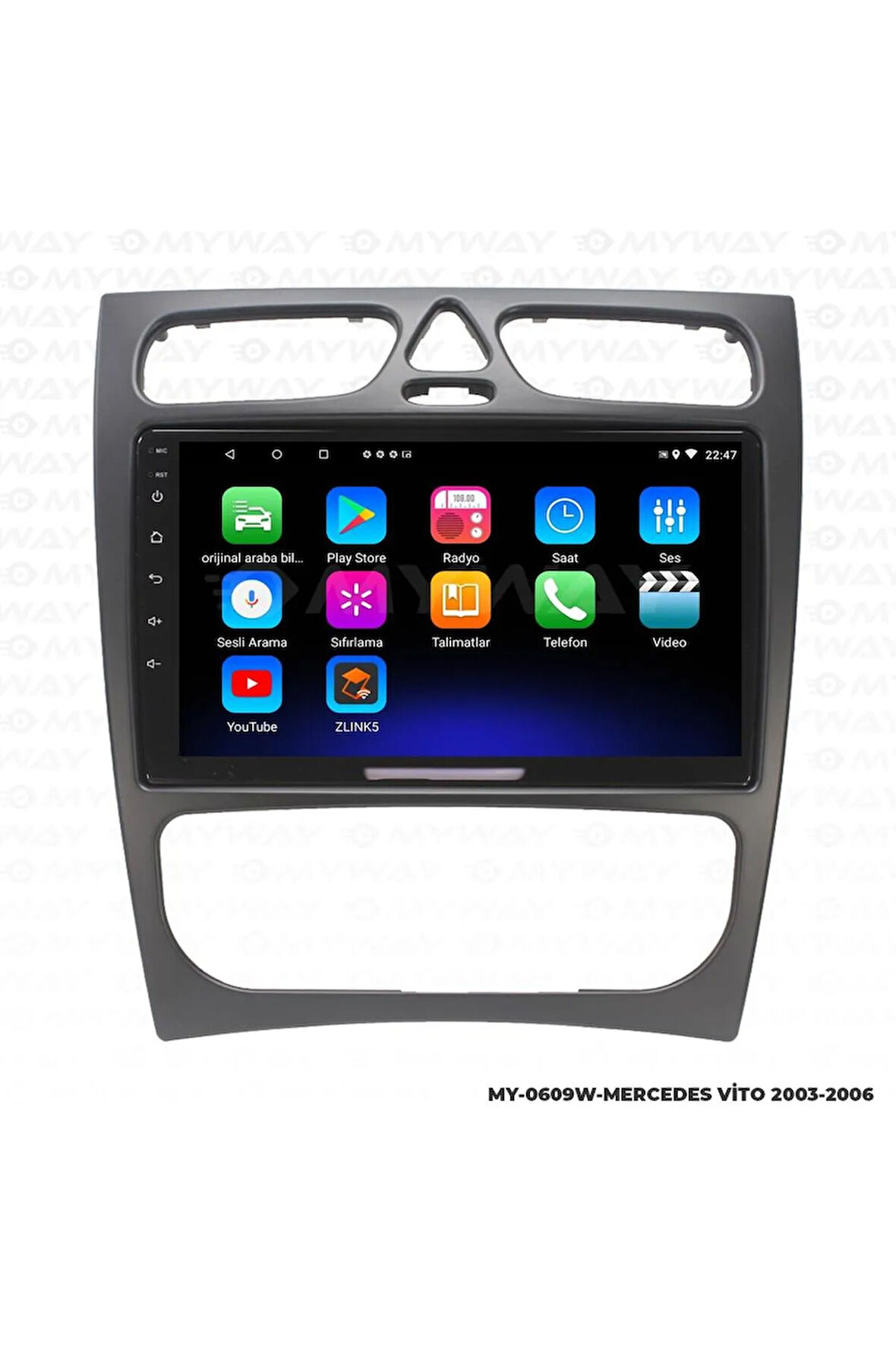MERCEDES VİTO ANDROİD 12 MULTİMEDYA CARPLAY 2GB RAM+32GB HDD 2003-2006 NAVİGASYON EKRAN