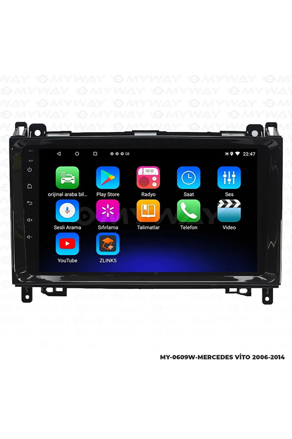 MERCEDES VİTO ANDROİD 12 MULTİMEDYA CARPLAY 2GB RAM+32GB HDD 2006-2014 NAVİGASYON EKRAN