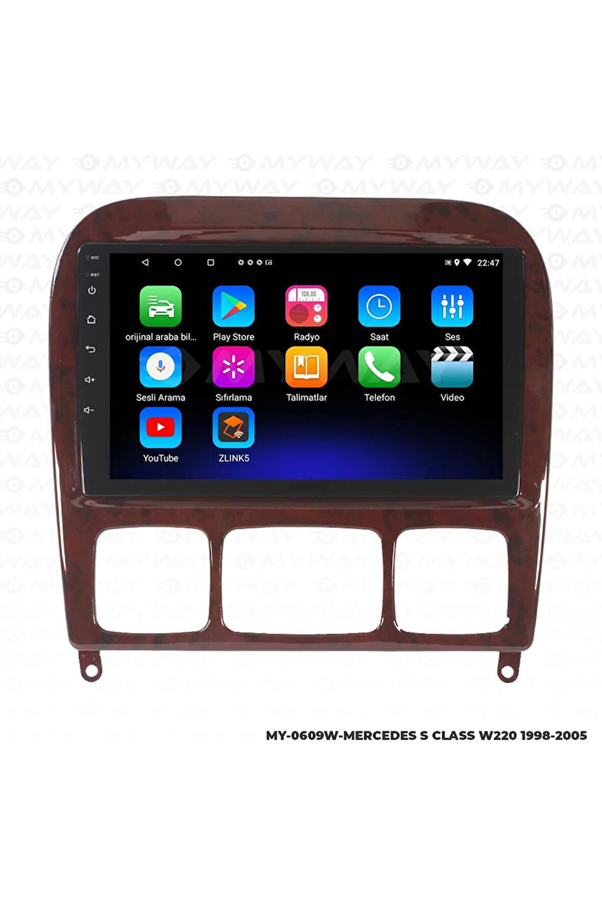MERCEDES S CLASS W220 ANDROİD 12 MULTİMEDYA CARPLAY 2GB RAM+32GB HDD NAVİGASYON EKRAN