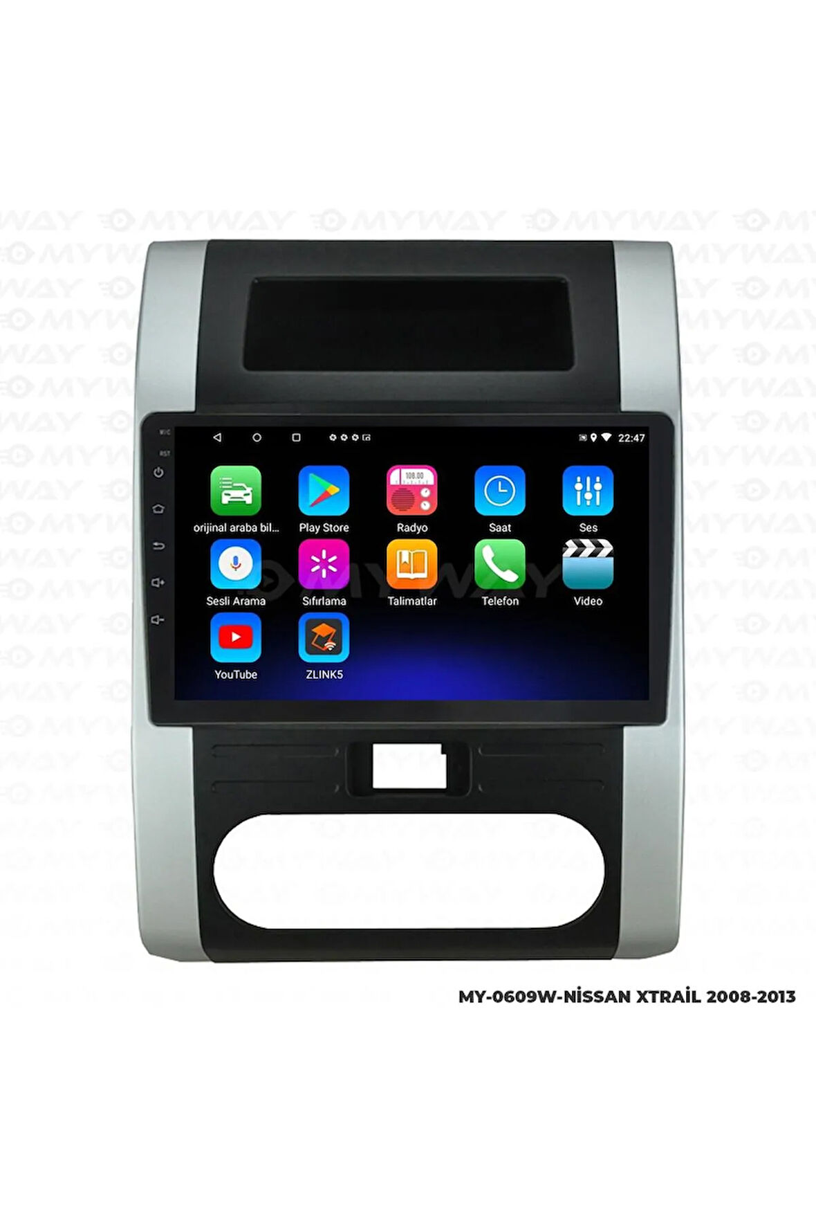 NİSSAN X-TRAİL ANDROİD 12 MULTİMEDYA CARPLAY 2GB RAM+32GB HDD 2008-2013 NAVİGASYON EKRAN