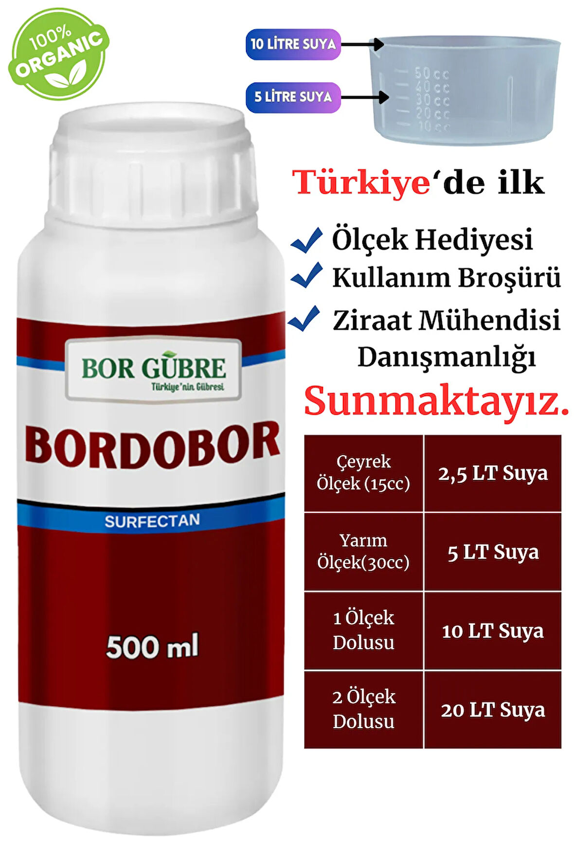 Sıvı Gübre- 500ml (BORDOBULAMACI) Bakır Içerikli Bitki Besini Ve Koruyucu Bordo Bulamacı