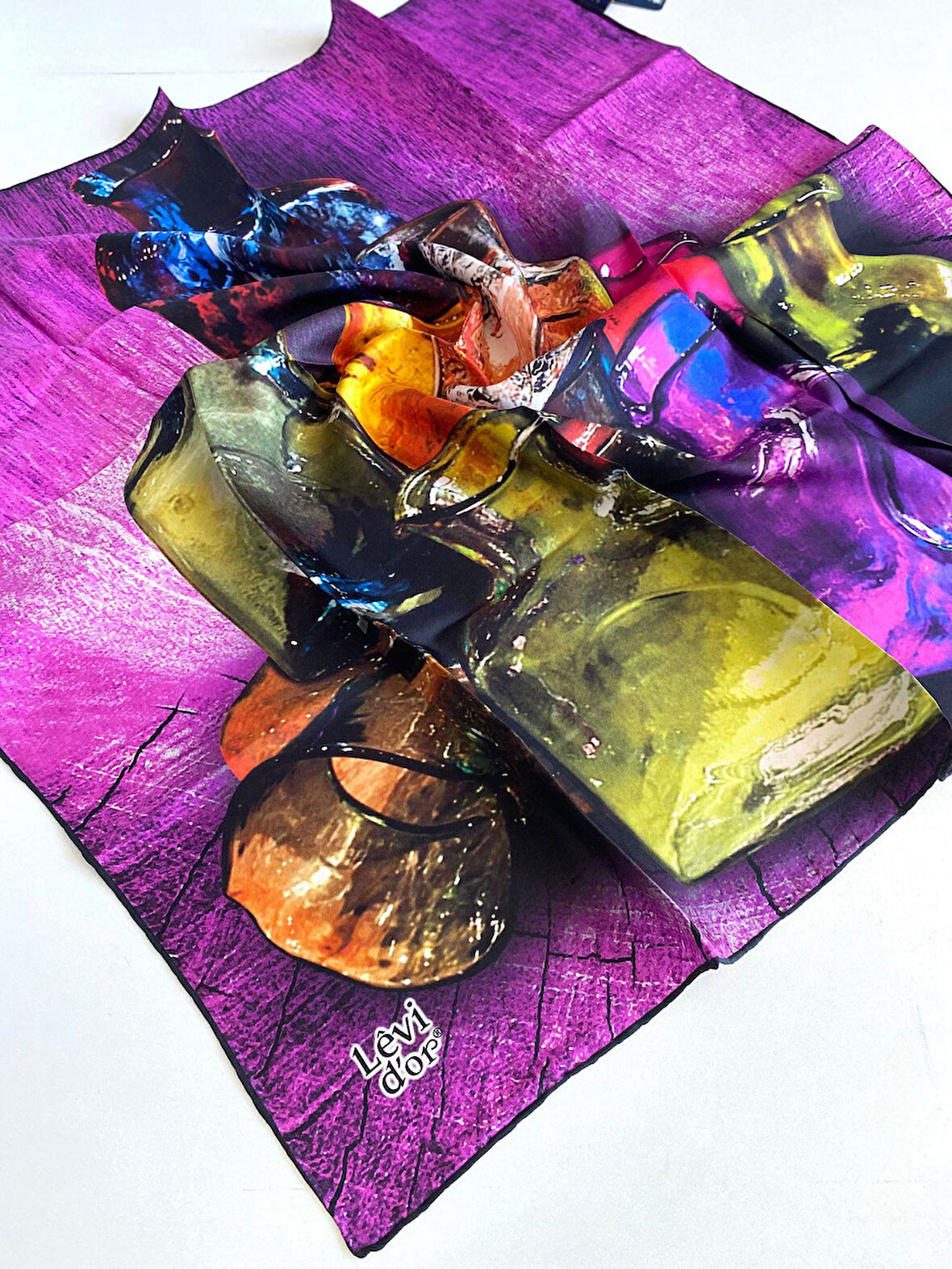 Levidor Tivil Saf İpek Eşarp 49396 Pembe Karışık Desen