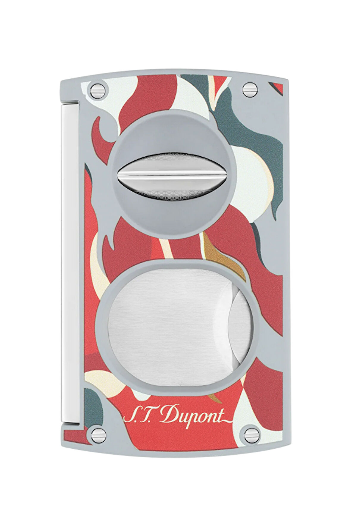 S.T. Dupont Camo Kamuflaj Desenli Kırmızı Düz & V Puro Makası Kesici 3451R