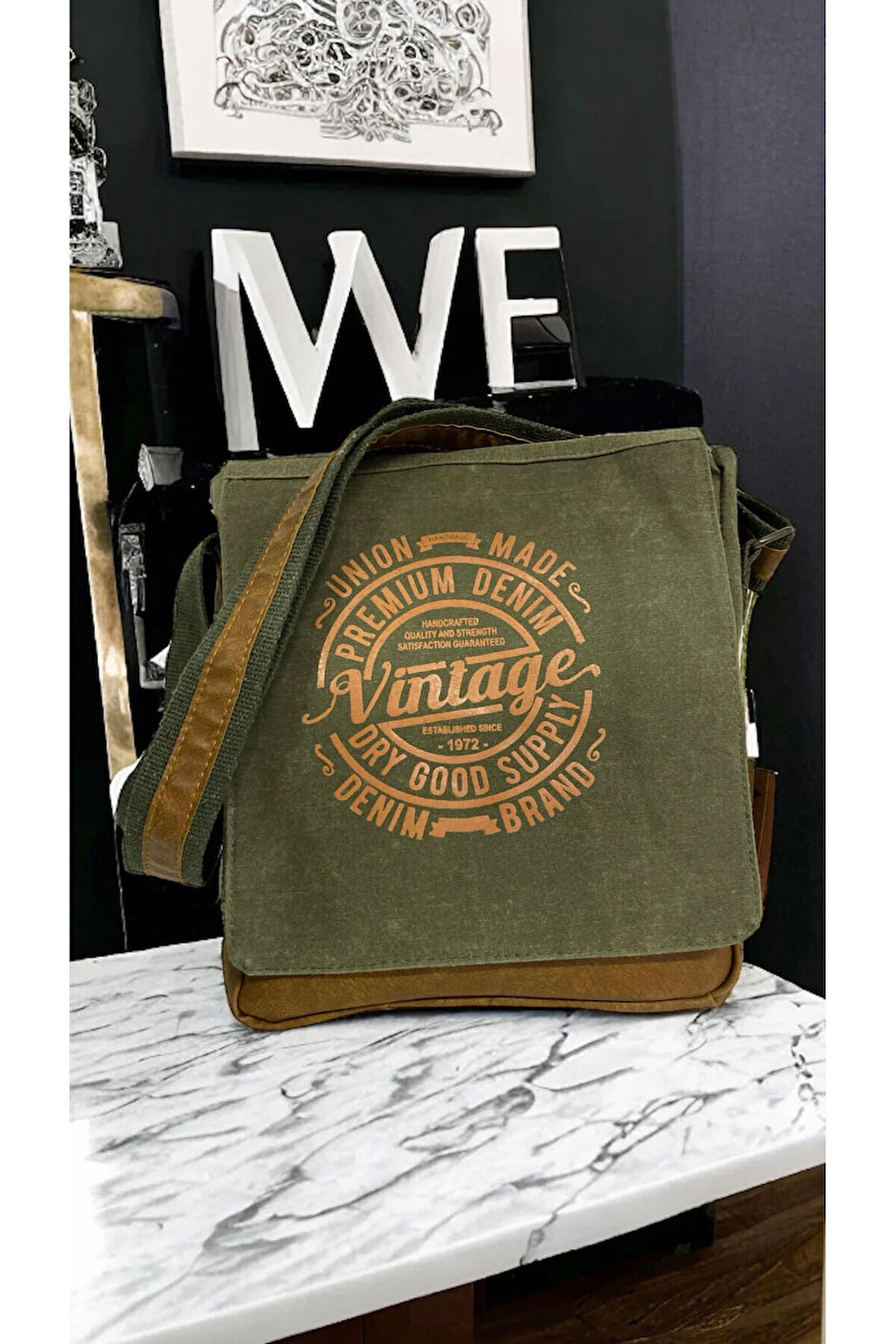 Kaliteli Su Geçirmez Kanvas Postacı Çantası Western Bag 7112