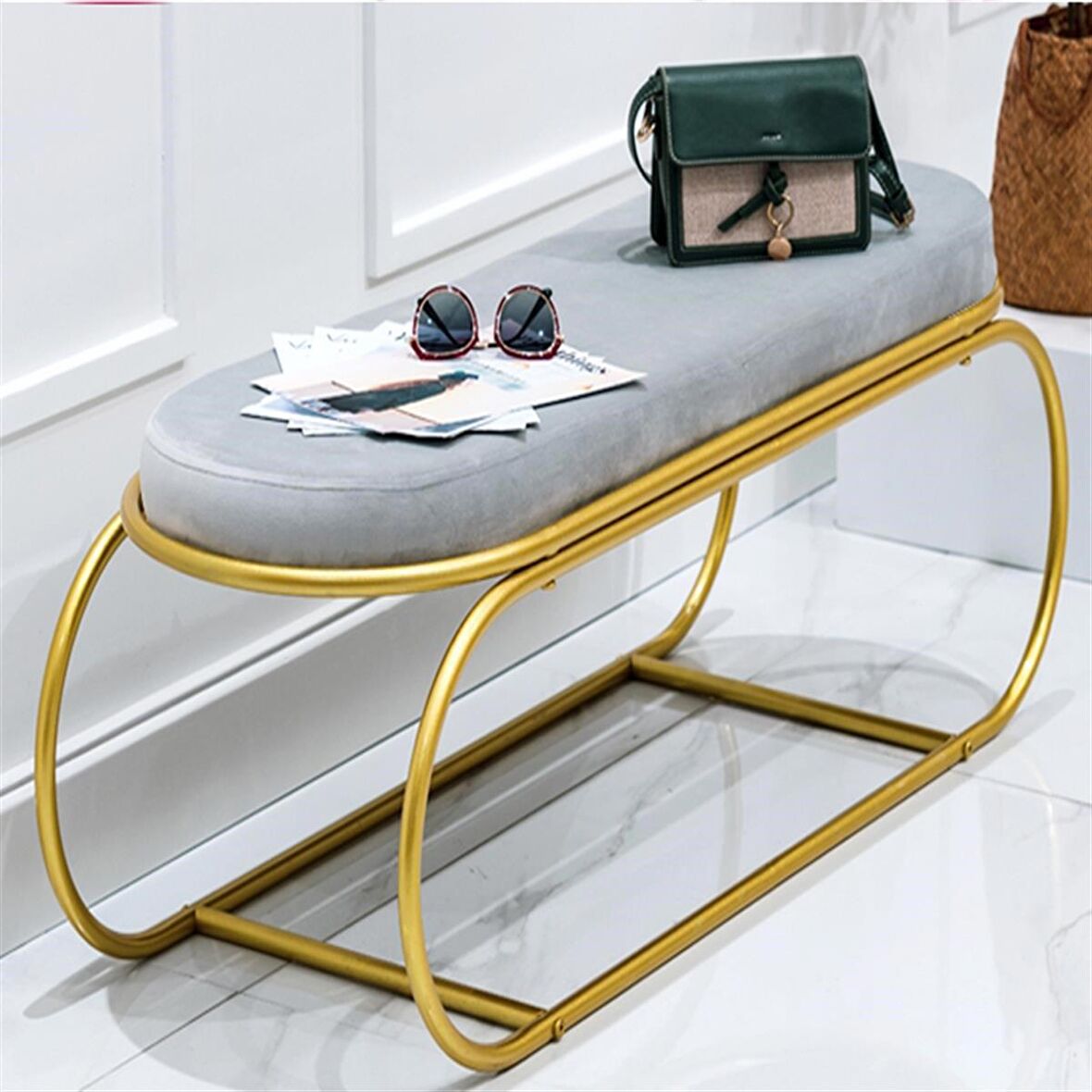 Mona Gold Metal Bench