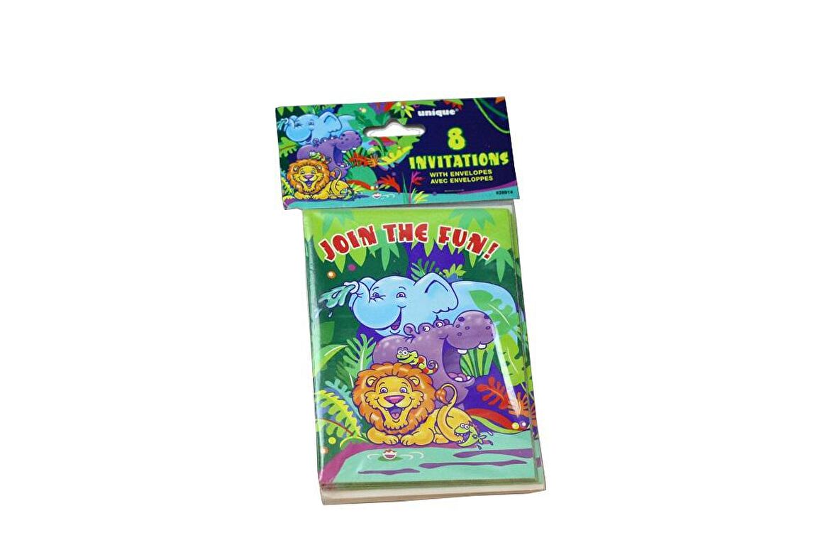 SAFARİ DOĞUM GÜNÜ DAVETİYE SETİ 8'Lİ