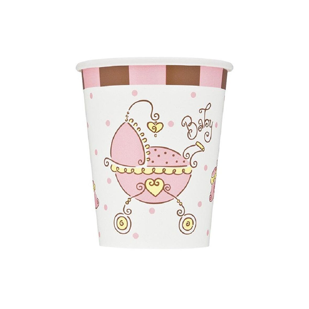 BABY JOY PEMBE KARTON BARDAK 8'Lİ