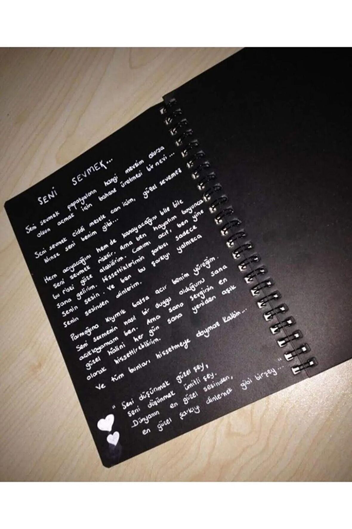 Siyah Yapraklı Defter Blacksketch Ve Beyaz Kalem