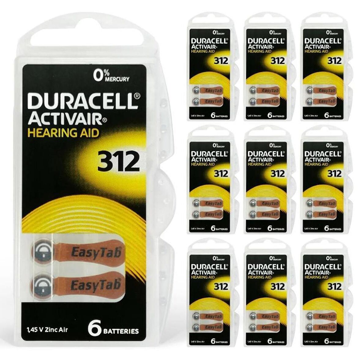 Duracell 312 İşitme Cihazı Pili 6'lı 10 Paket