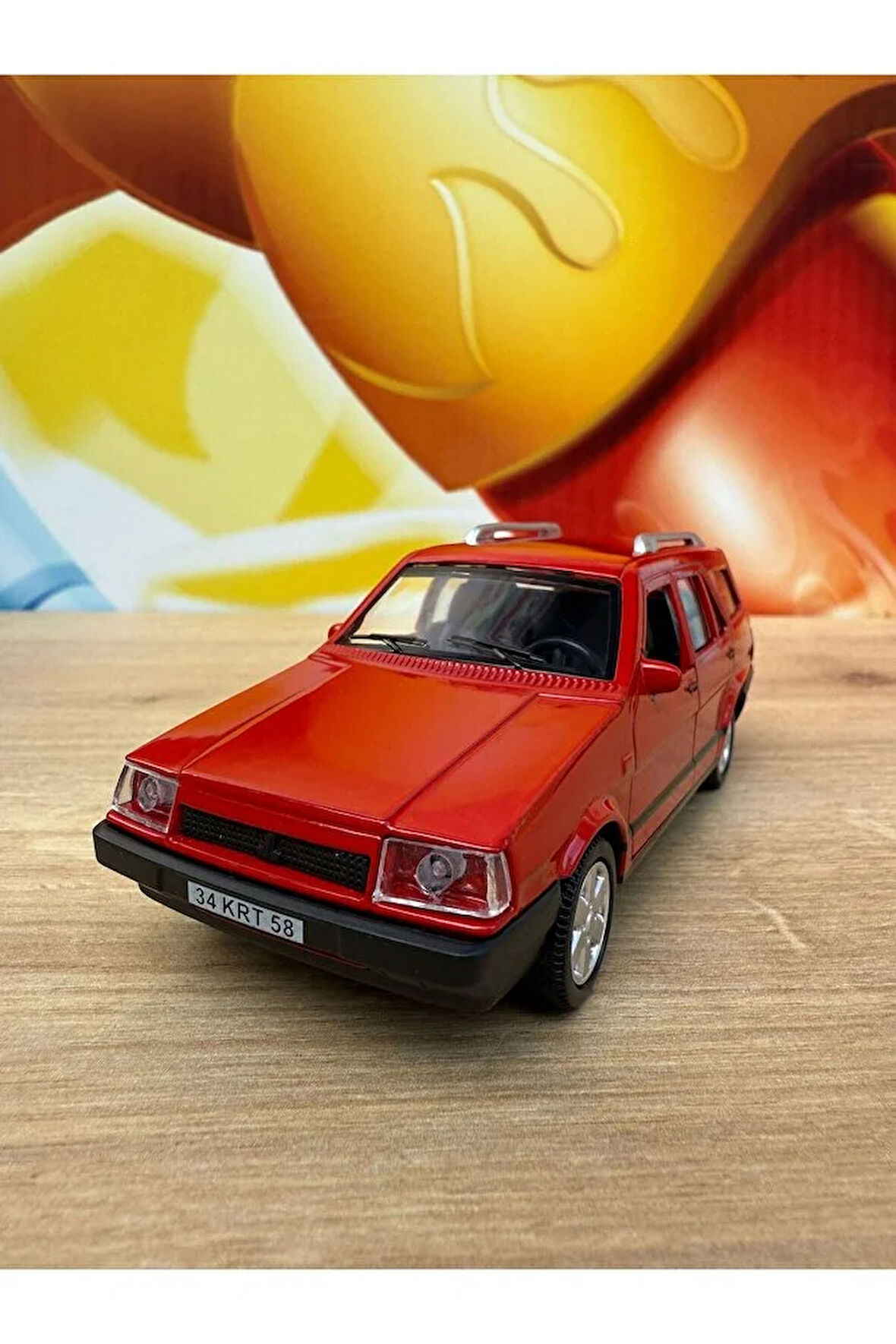 Tofaş Kartal SLX Diecast Araba Sesli Işıklı Havalı Korna Tofaş Kartal SLX Kırmızı Araba Açılan Kapı