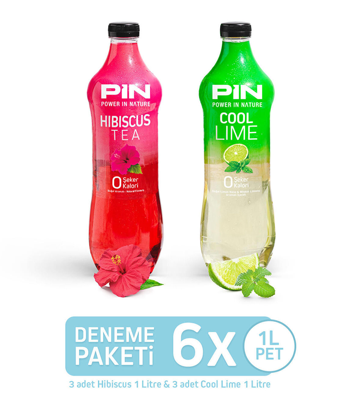 Pin Hibiskus & Pin Cool Lime Deneme Paketi - 6 Adet x 1 Litre