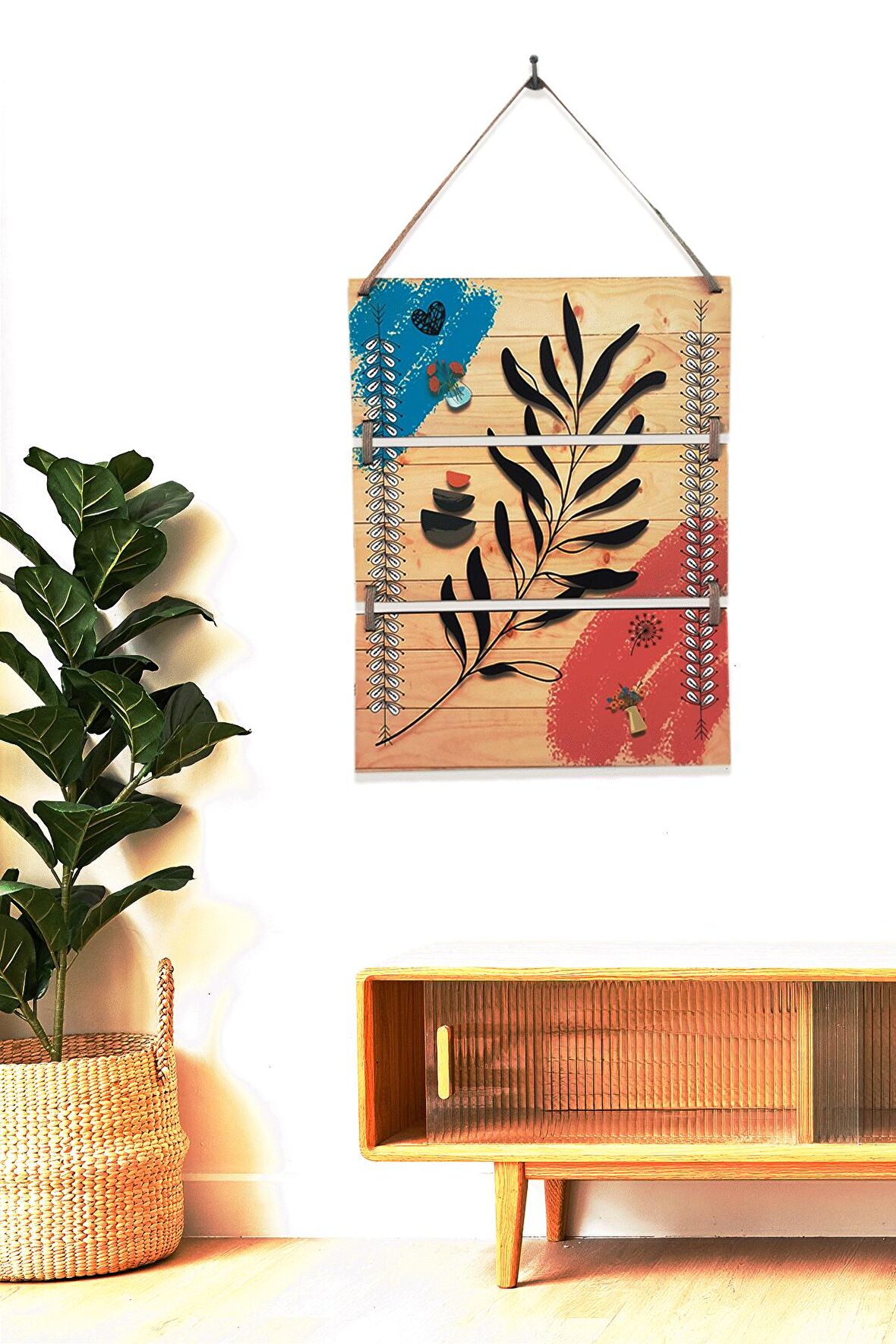 3'lü Dekoratif Modern Boho Mdf Tablo Seti