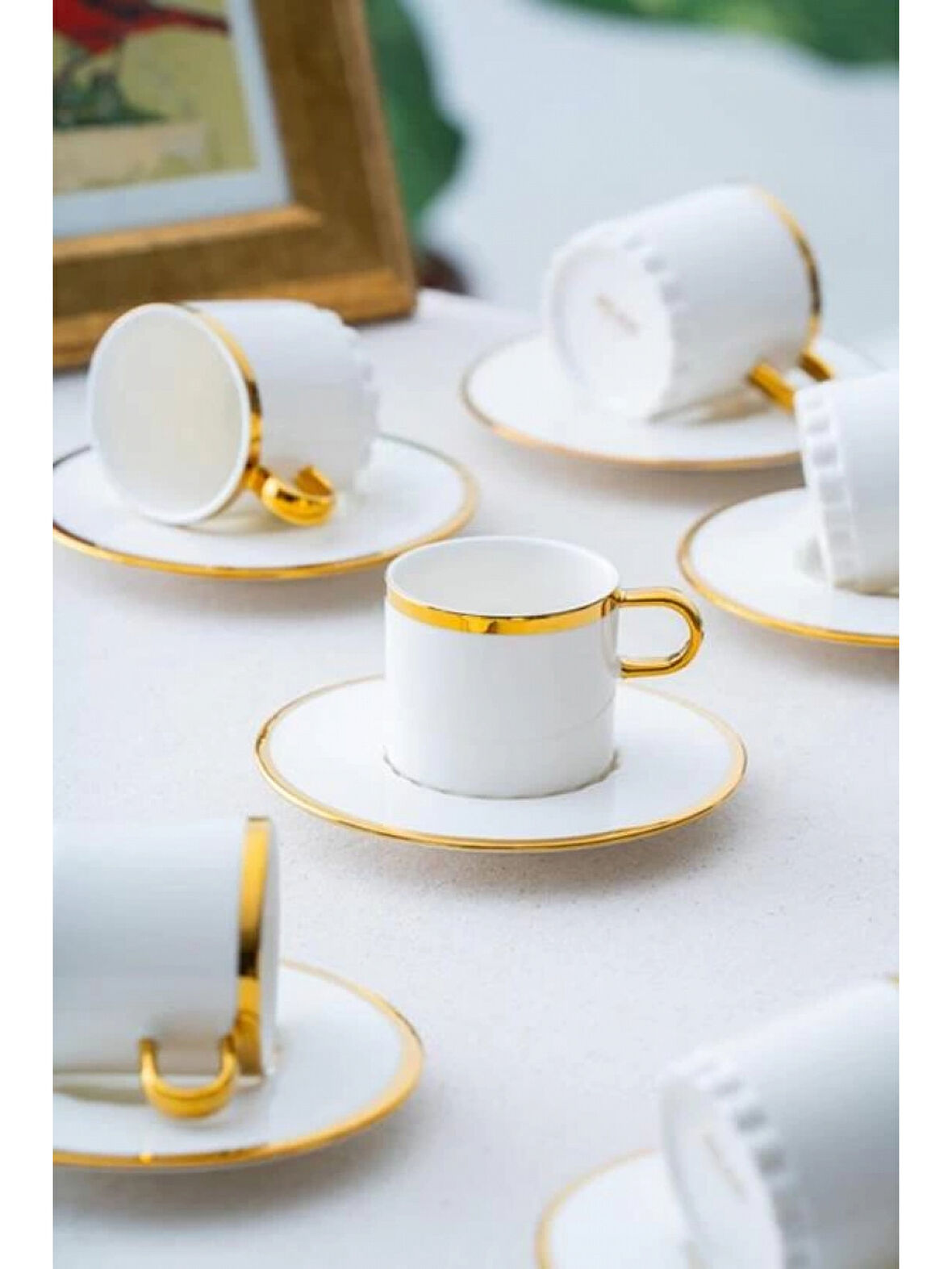 Acar HXF6921 Gold Detaylı Porselen Kahve Seti 6'lı