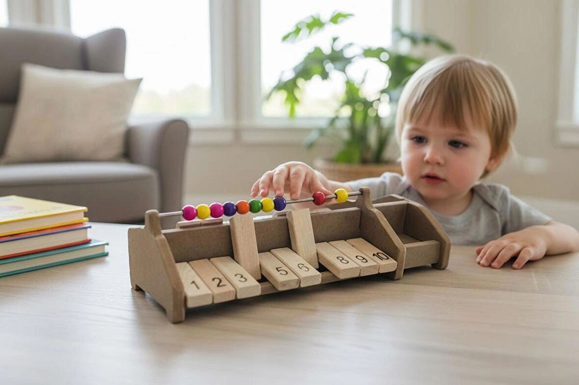 Ahşap Montessori Toplama & Çıkarma Eğitici Abaküs Seti – 1’den 10’a Matematik Öğrenme Oyuncağı