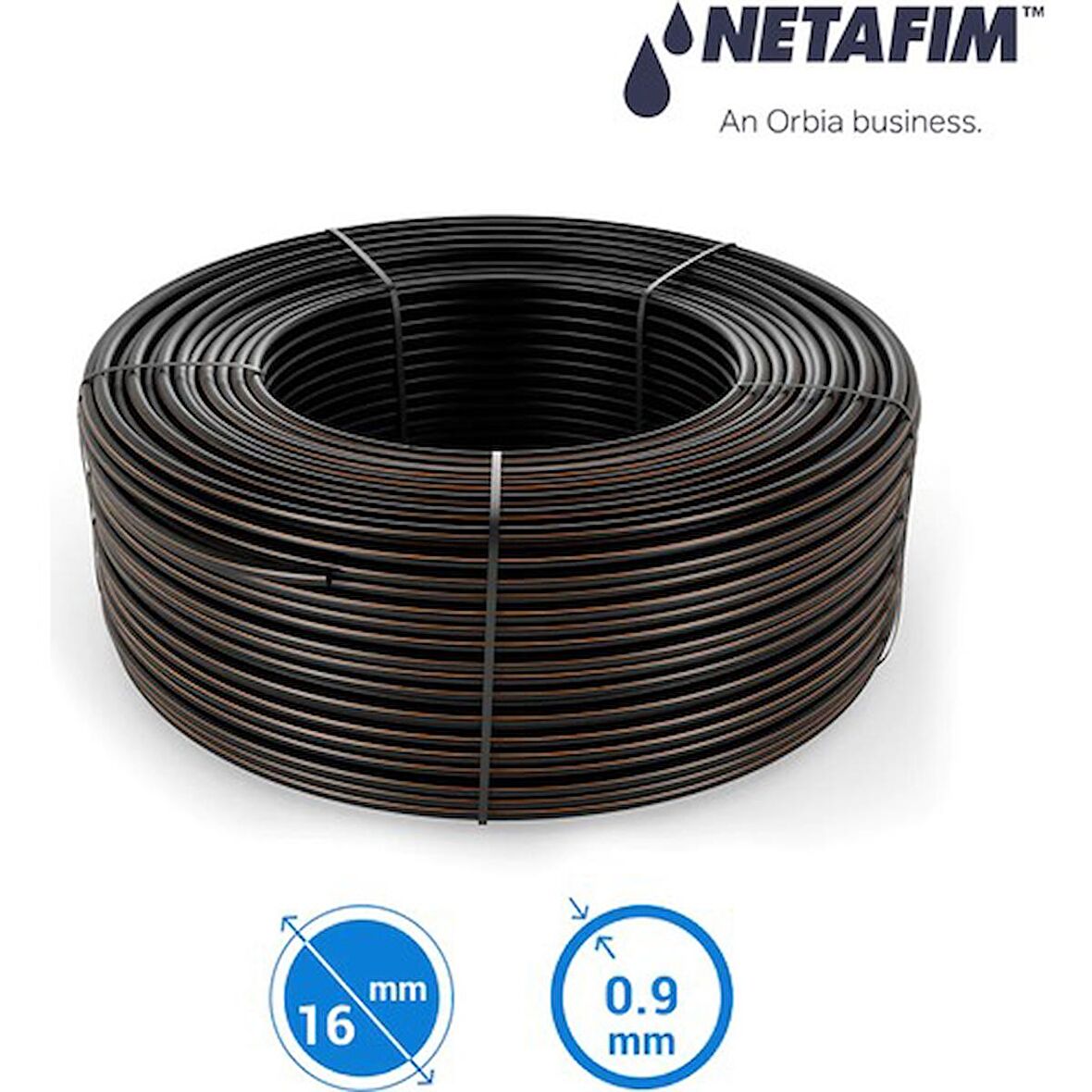 NETAFİM ARIES™ 16009 ( 20 cm 2lt/h 400 metre ) ÇOK YILLIK YUVARLAK DAMLA SULAMA BORUSU