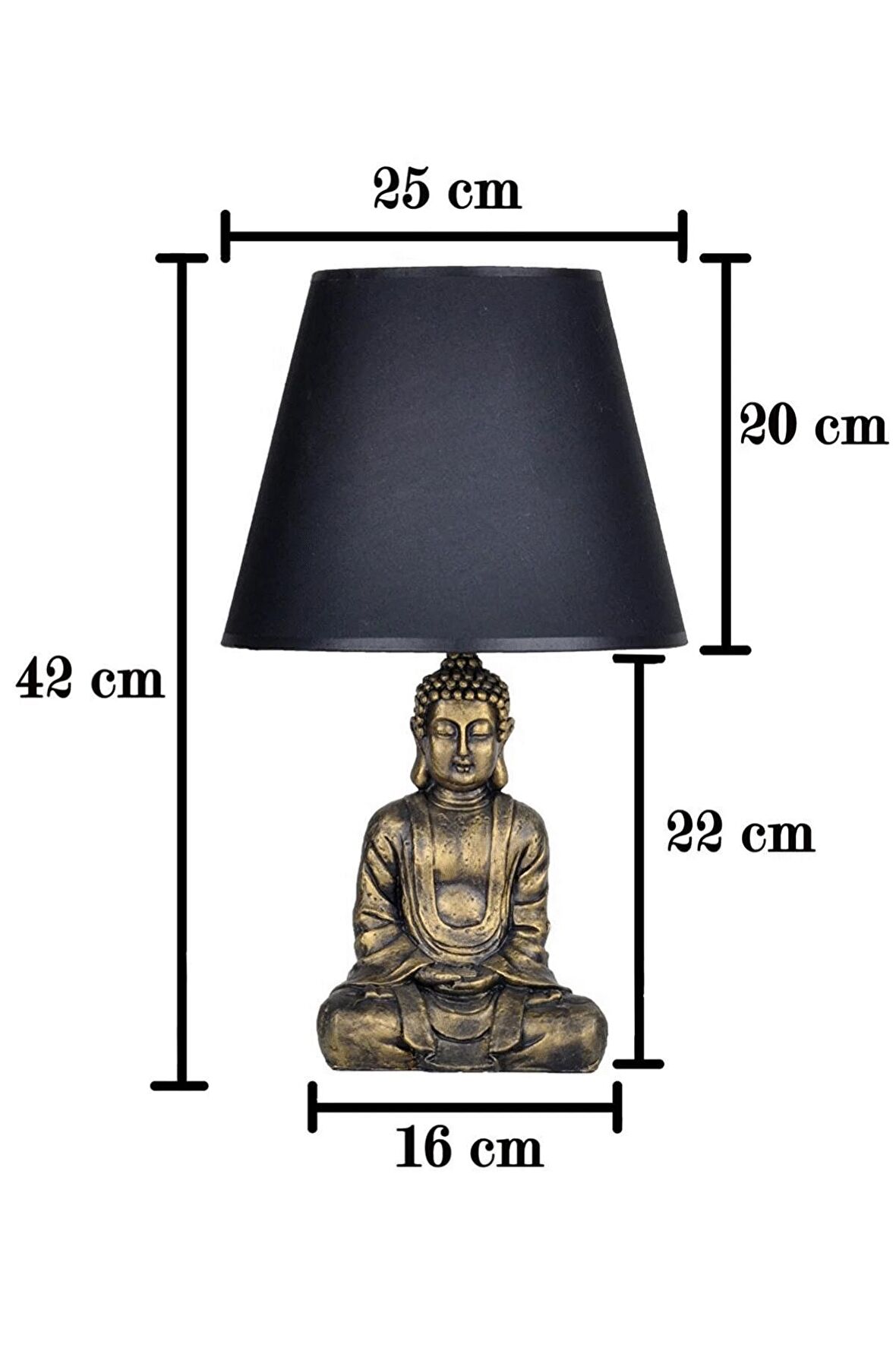 Qdec Modern Dizayn Buda Abajur Gold-Bej qdecabjbuda013