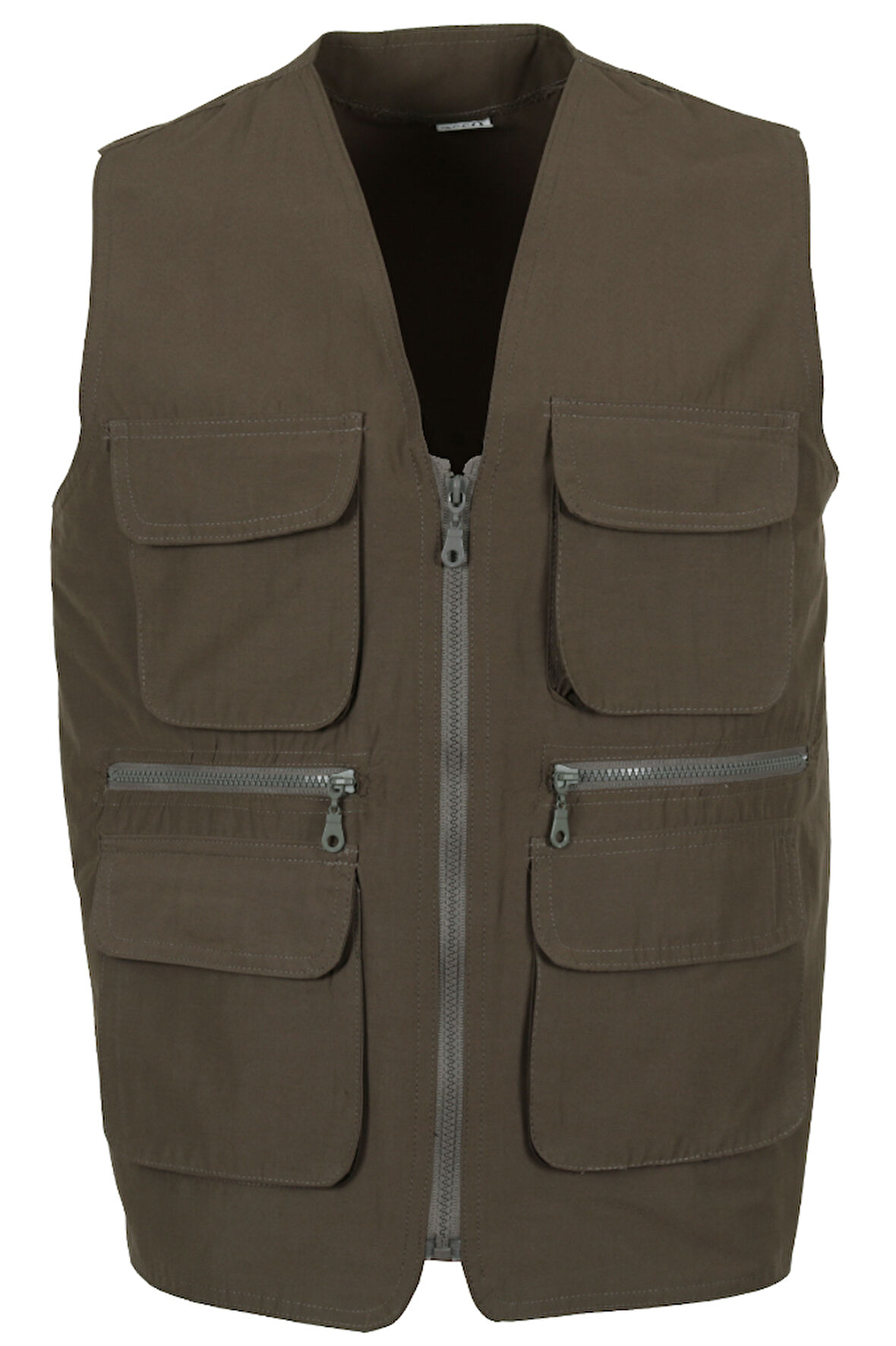 Erkek Haki Renk Keten Yelek Normal Kesim RAR01304