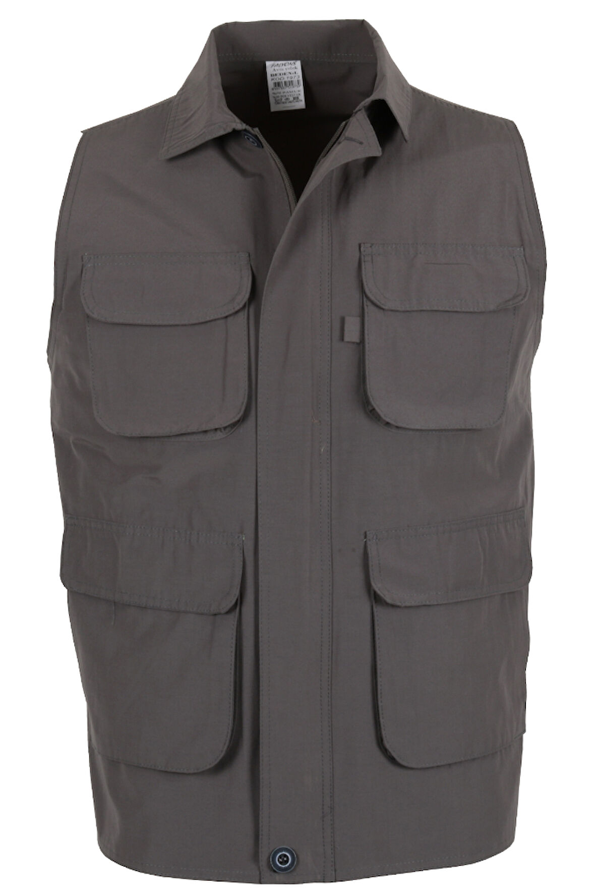 Erkek Keten Yelek Reguler Fit Yakalı Gri Renk RAR01356