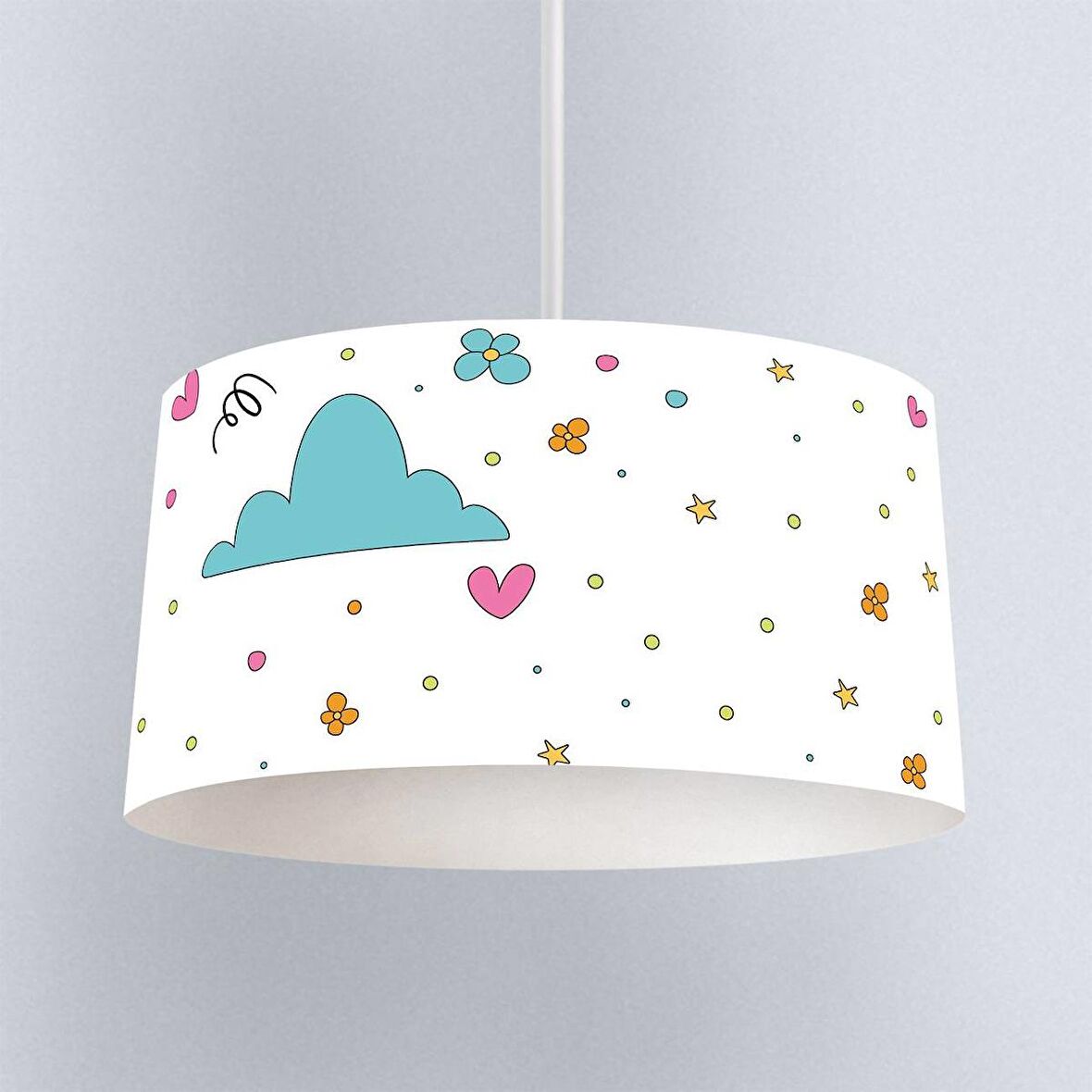 Çocuk Odası Dijital Baskılı Sarkıt Avize Model 1386