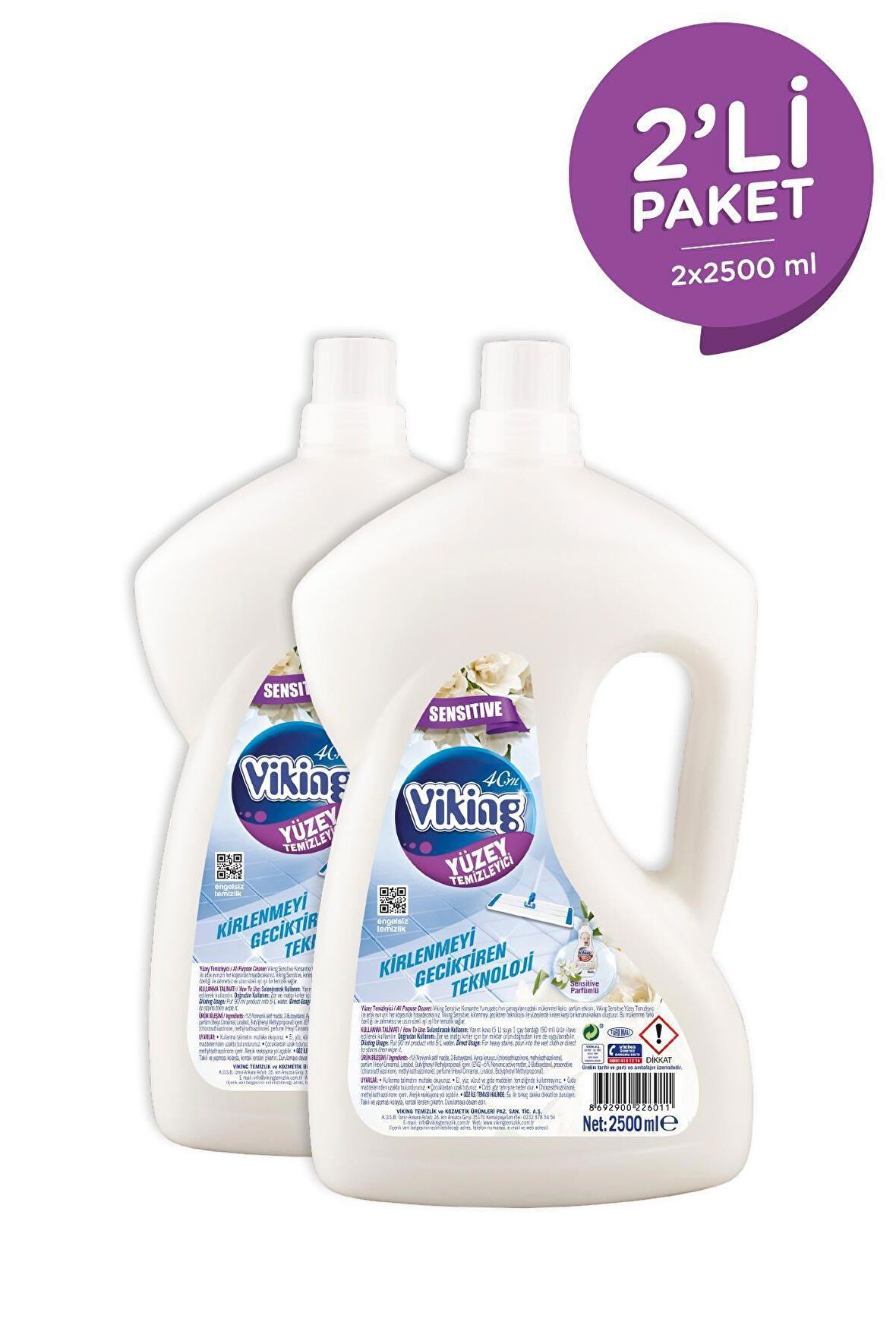 Viking Yüzey Temizleyici Sensitive 2.5 L 2 Adet