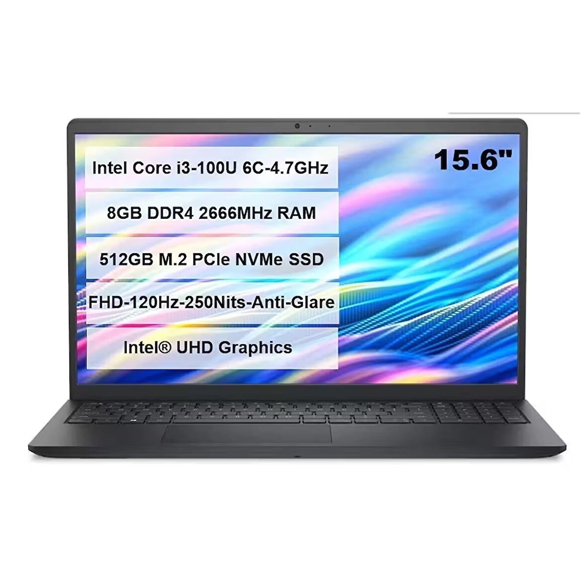 Dell 15 Intel Core i3-100U 16GB DDR4 RAM 512GB M.2 SSD 15.6" FHD Ubuntu DC15250-01