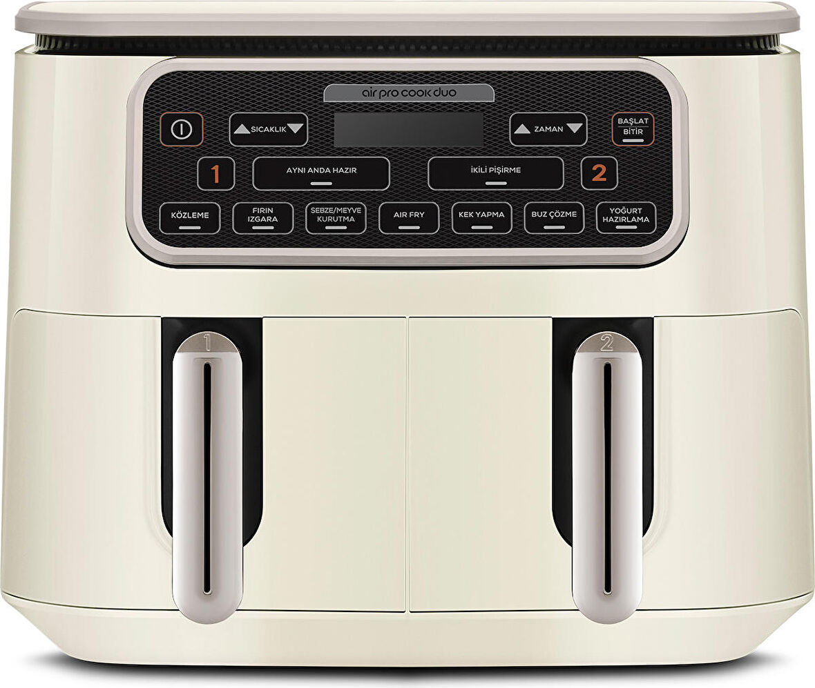 Karaca Air Pro Cook Duo Köz Xxxl 4+4 Litre Airfryer İconic Beige 8 Kişilik