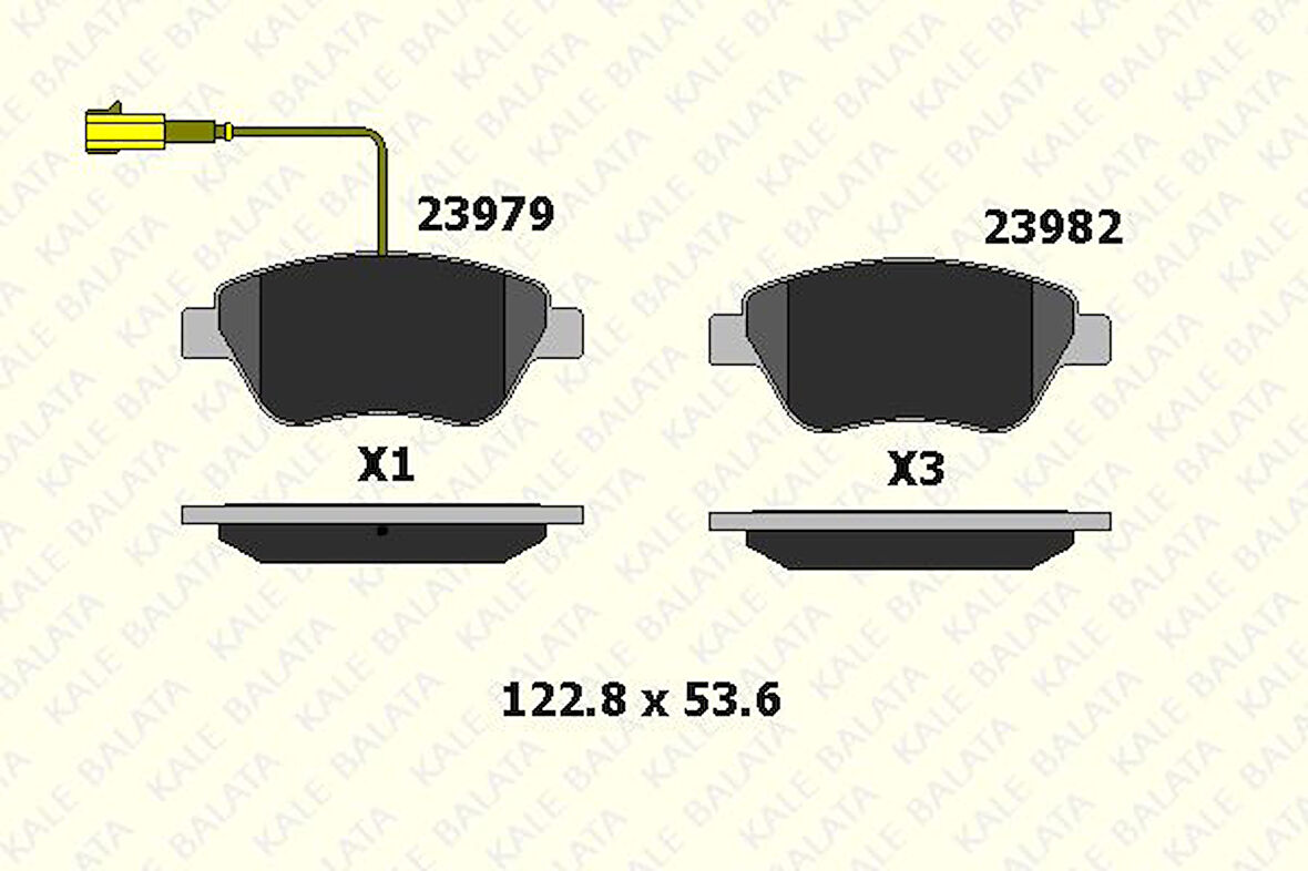 FREN BALATA ÖN  FIAT  DOBLO FIORINO  LINEA ALBEA  TEK FİŞLİ
