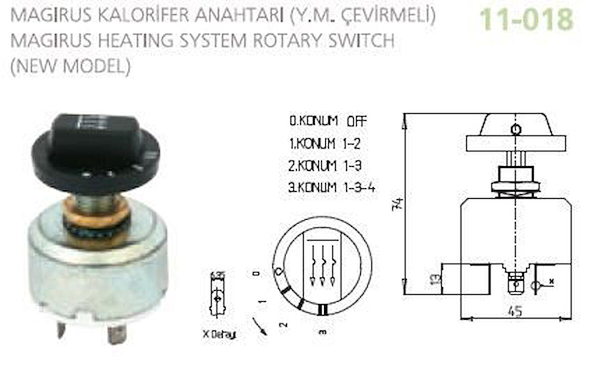MAGIRUS KALORİFER ANAHTARI (Y.M.ÇEVİRMELİ)
