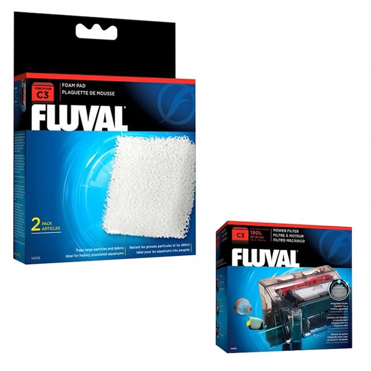 Fluval C3 Askı Filtre için Yedek Sünger 2'li