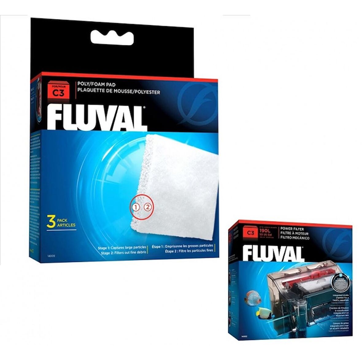 Fluval C3 Askı Filtre için Yedek Sünger 3'lü