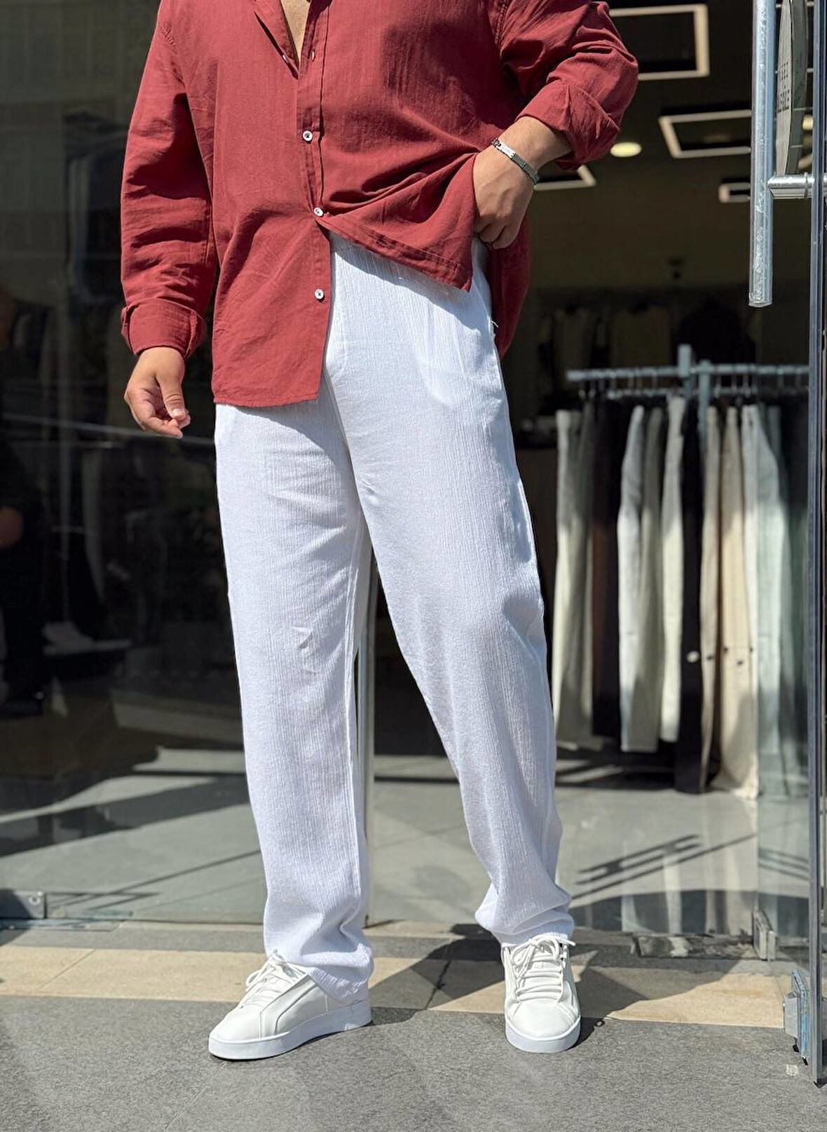 Krinkıl Keten Erkek Jogger Pantolon