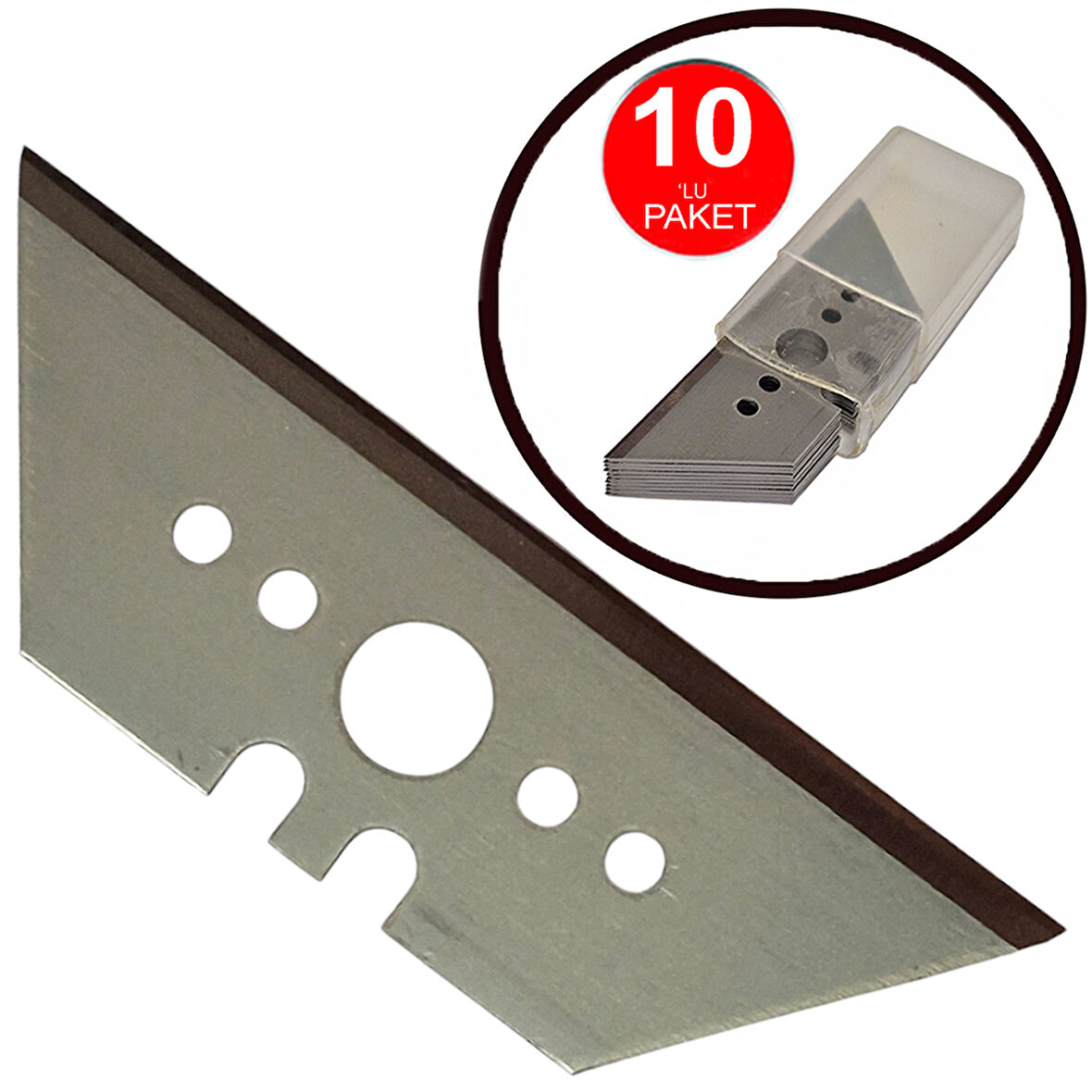 Trapez Maket Bıçağı Yedeği 19mm Trapezoid Falçata Üçgen Baklava Kısa Yedek Bıçak -10 Lu Paket