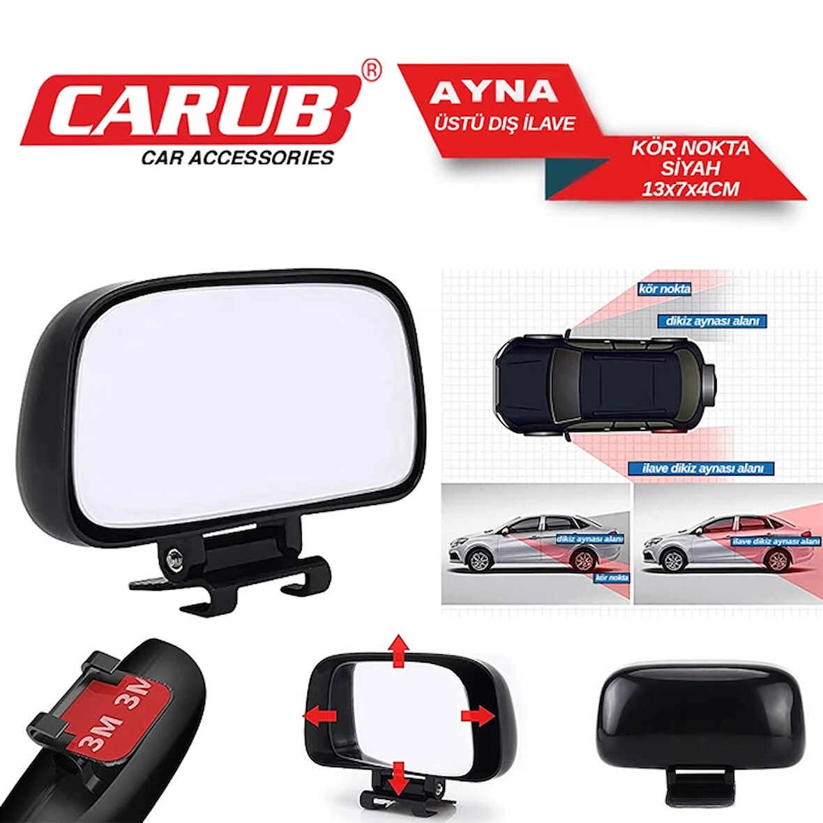 Ayna Dış Ayna Üstü İlave 13x7x4 Siyah 2 ADET