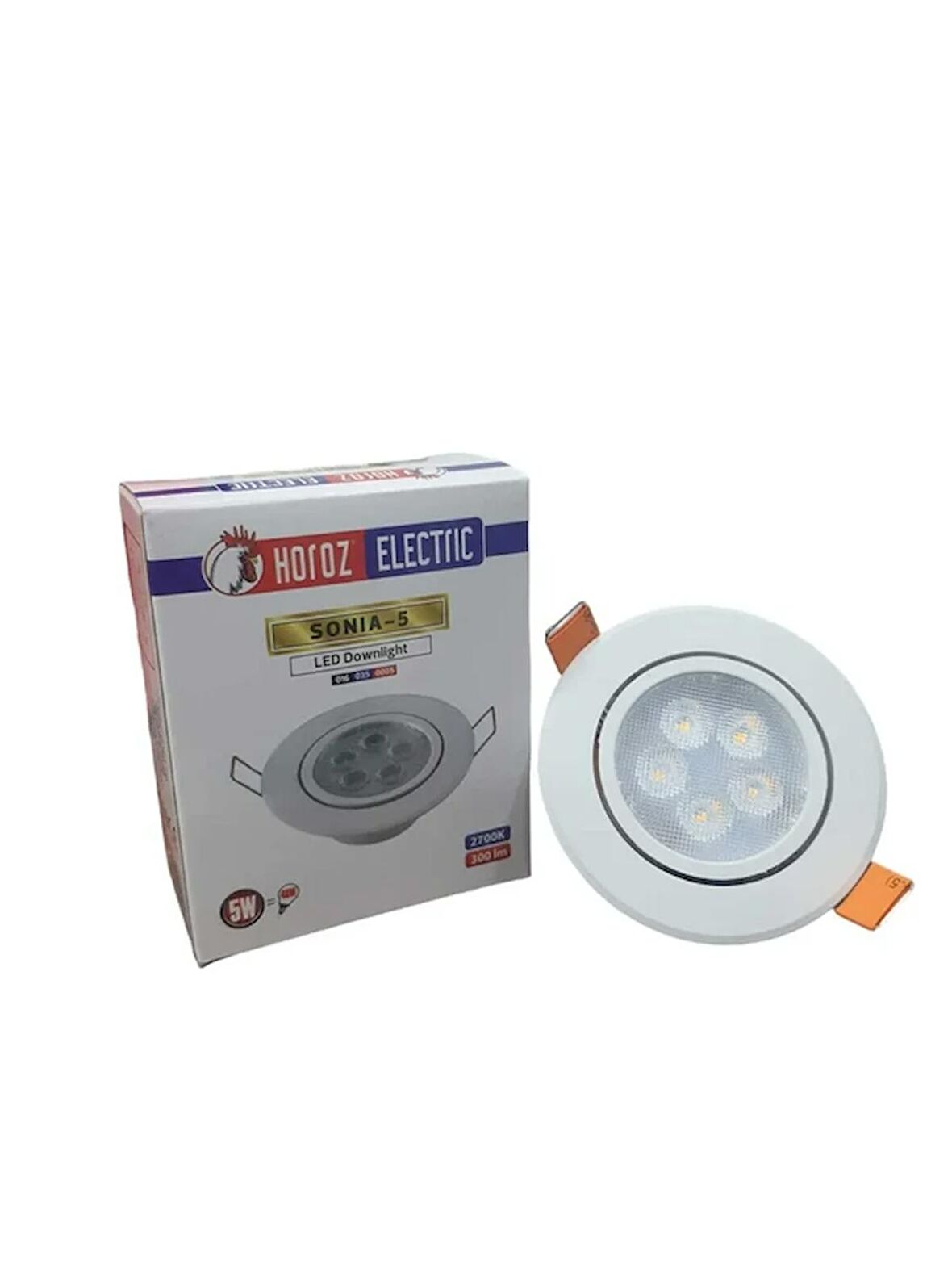 Asyagrup Horoz ( Sonia-5 ) 5w Led Dowlight Armatür / Beyaz Kasa - Beyaz Işık