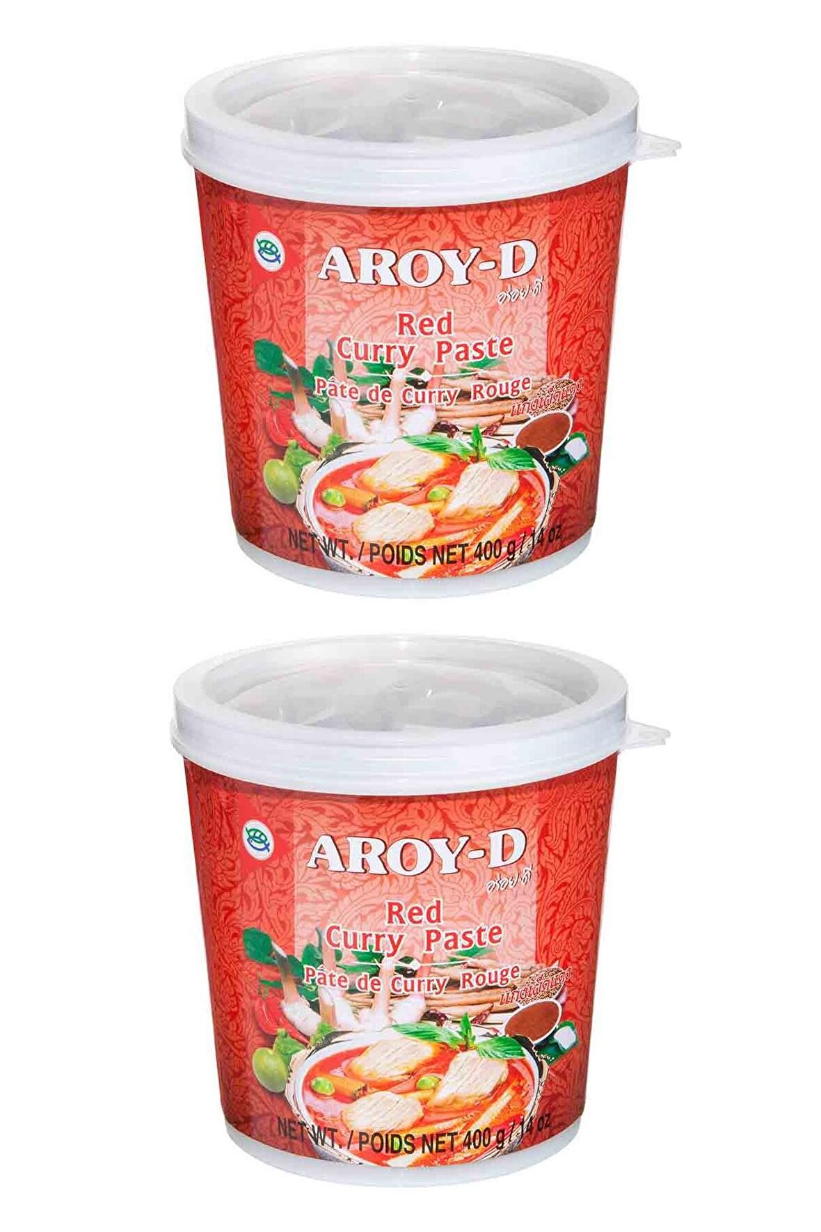 Aroy-D Kırmızı Köri Ezmesi 400 gr 2 Adet Red Curry Paste