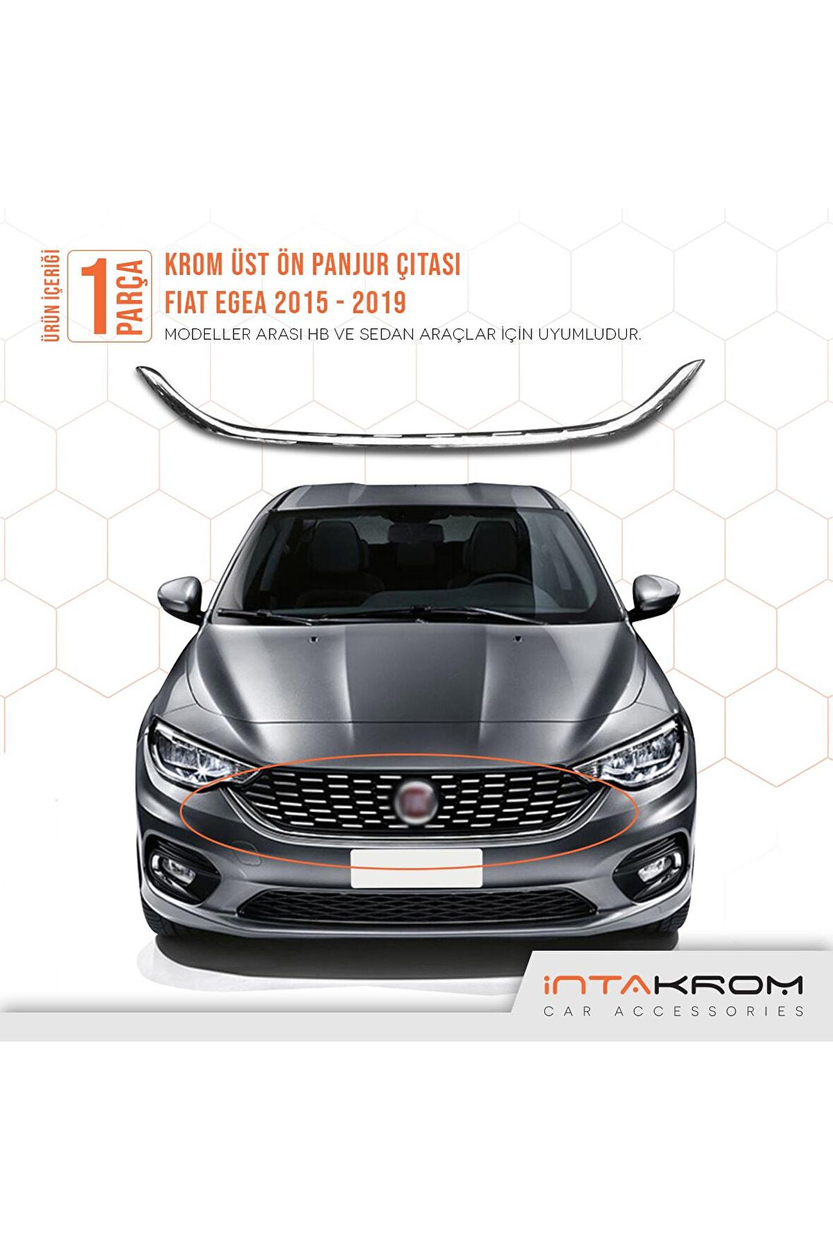 Fiat Egea Krom Ön Alt Panjur Çıtası Hb - Sd 2015 - 2019