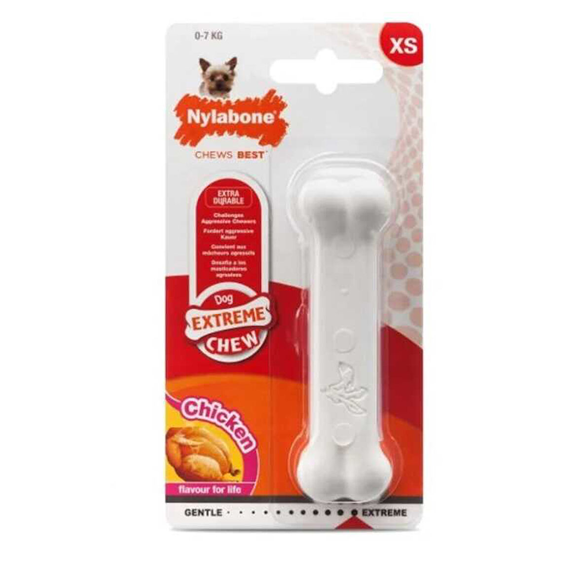 Nylabone Tavuk Aromalı Köpek Çiğneme Kemiği XSmall