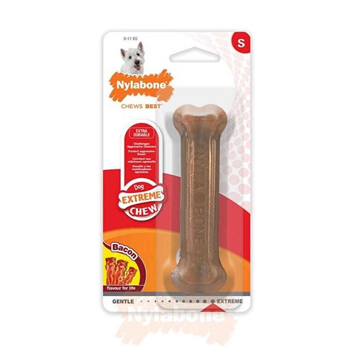 Nylabone Ec Domuz Pastırması Aromalı Köpek Çiğneme Kemiği S