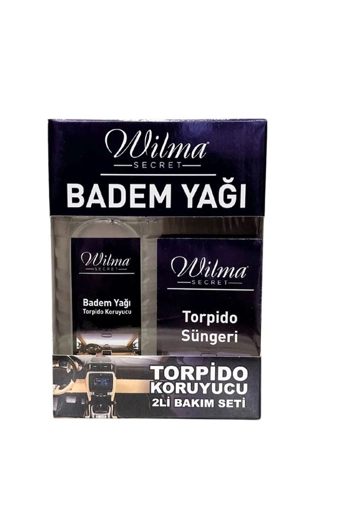 Wilma Secret Torpido Koruyucu 2'li Bakım Seti – Badem Yağı ve Torpido Süngeri