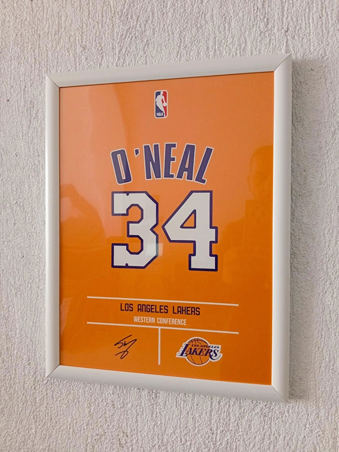 30x42 Cm Shaquille O'neal Nba Forma Tasarımlı Çerçeveli Poster Tablo 1 mm Pvc Ön Yüzey Korumalı