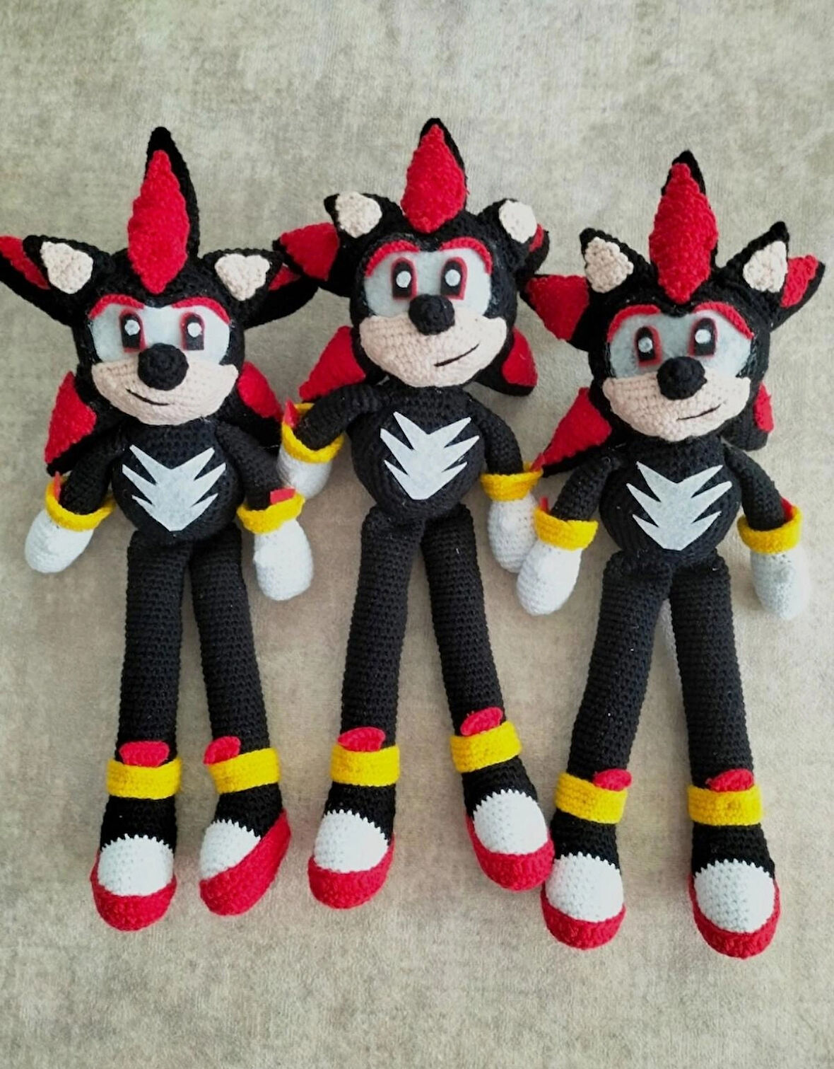 Amigurumi shadow oyuncak Sonic karakteri siyah sonic