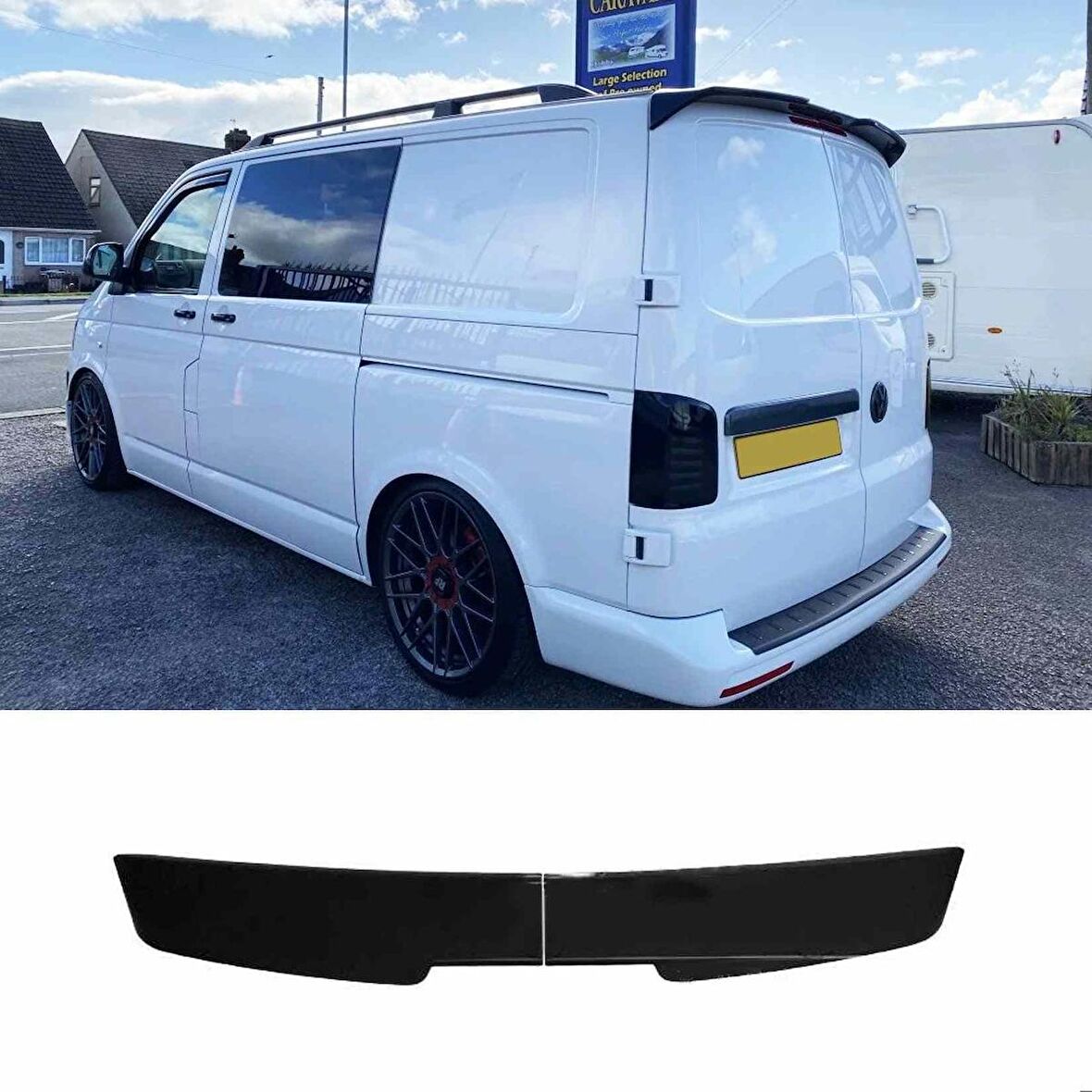 Vw Transporter T6 boyalı spoiler (Pianoblack) 2015 sonrası (2 bagaj kapılı))