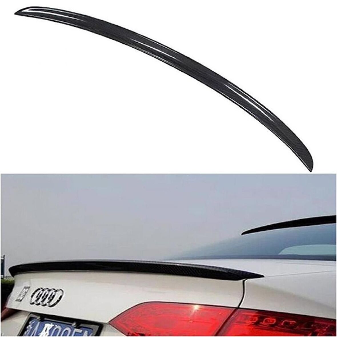 Audi A4 düz model boyalı spoiler (Pianoblack) 2012 sonrası