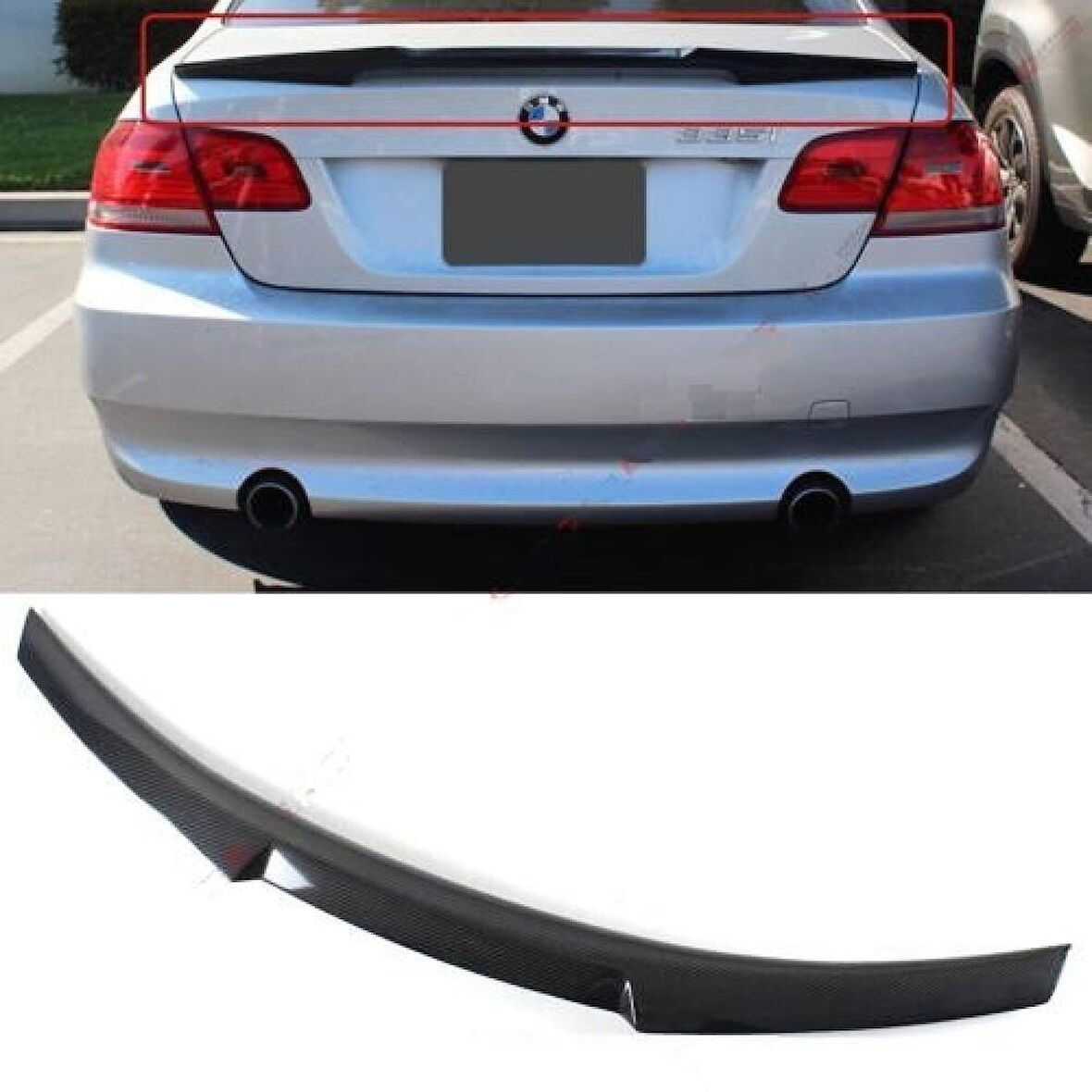 Bmw E92 coupe M4 boyalı spoiler (Pianoblack) 2005-2012 arası