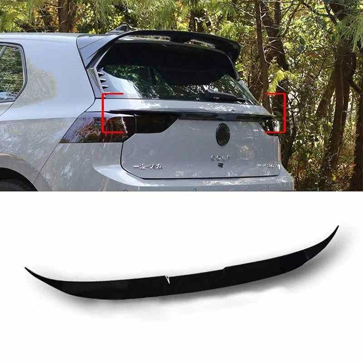 Vw Golf 8 Middle boyalı spoiler (Pianoblack) 2020 sonrası