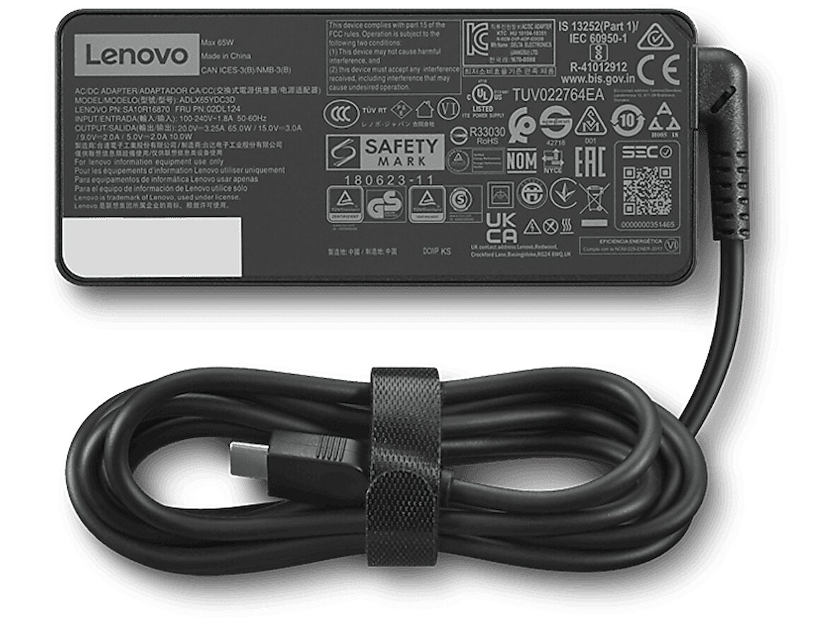 LENOVO USB-C 65W AC Şarj Adaptörü Siyah