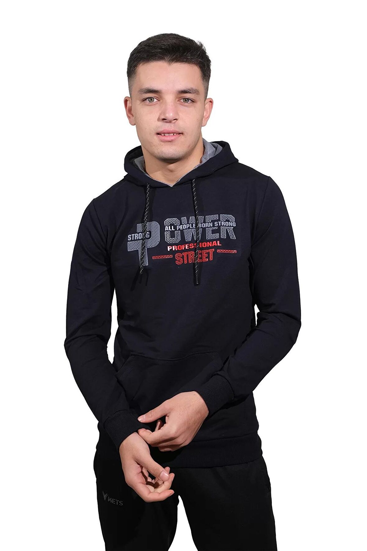 Erkek Power Lacivert Kapüşonlu Sweatshirt -2805