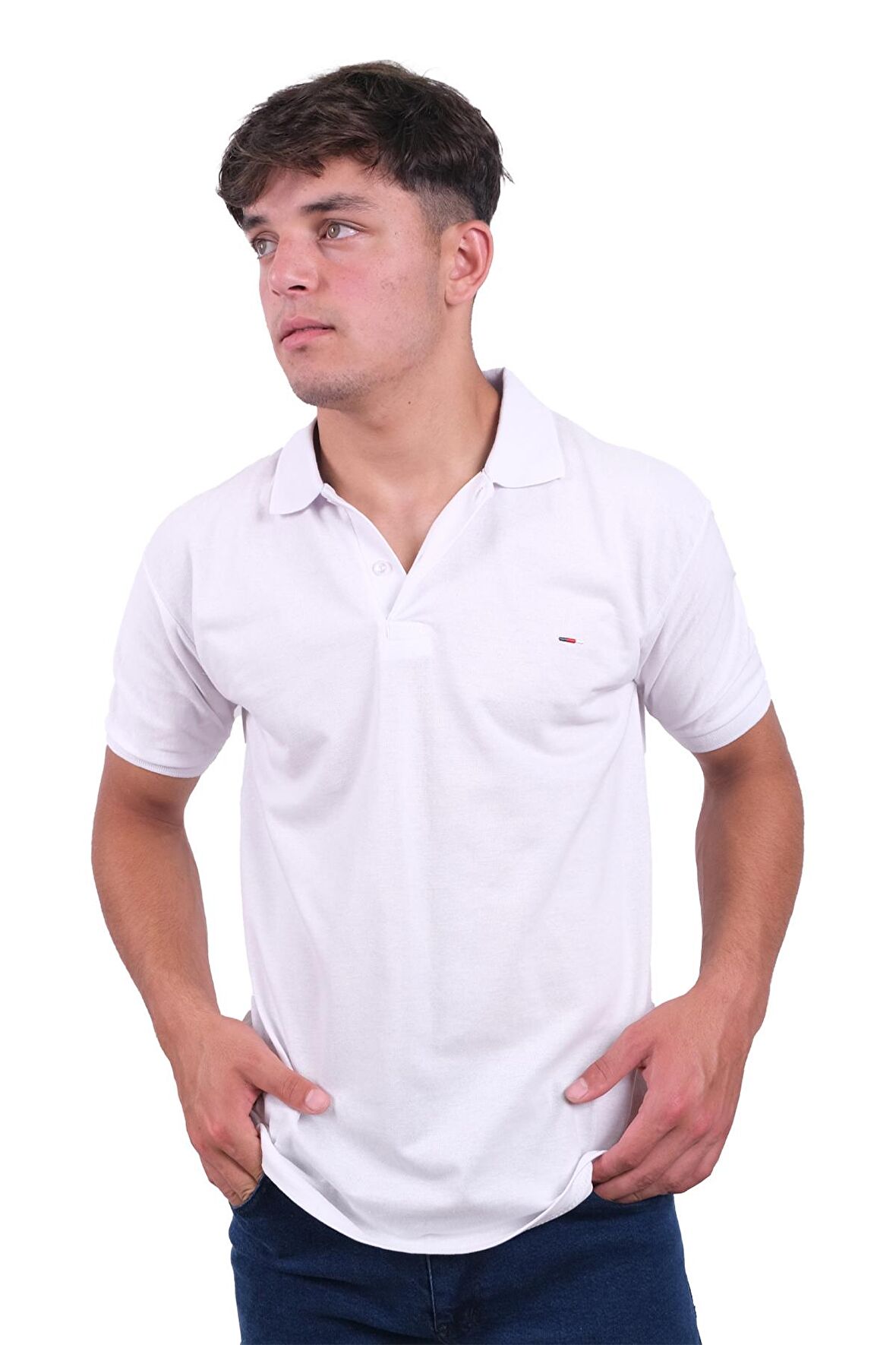 Erkek Polo Yaka Tomi Beyaz Tişört