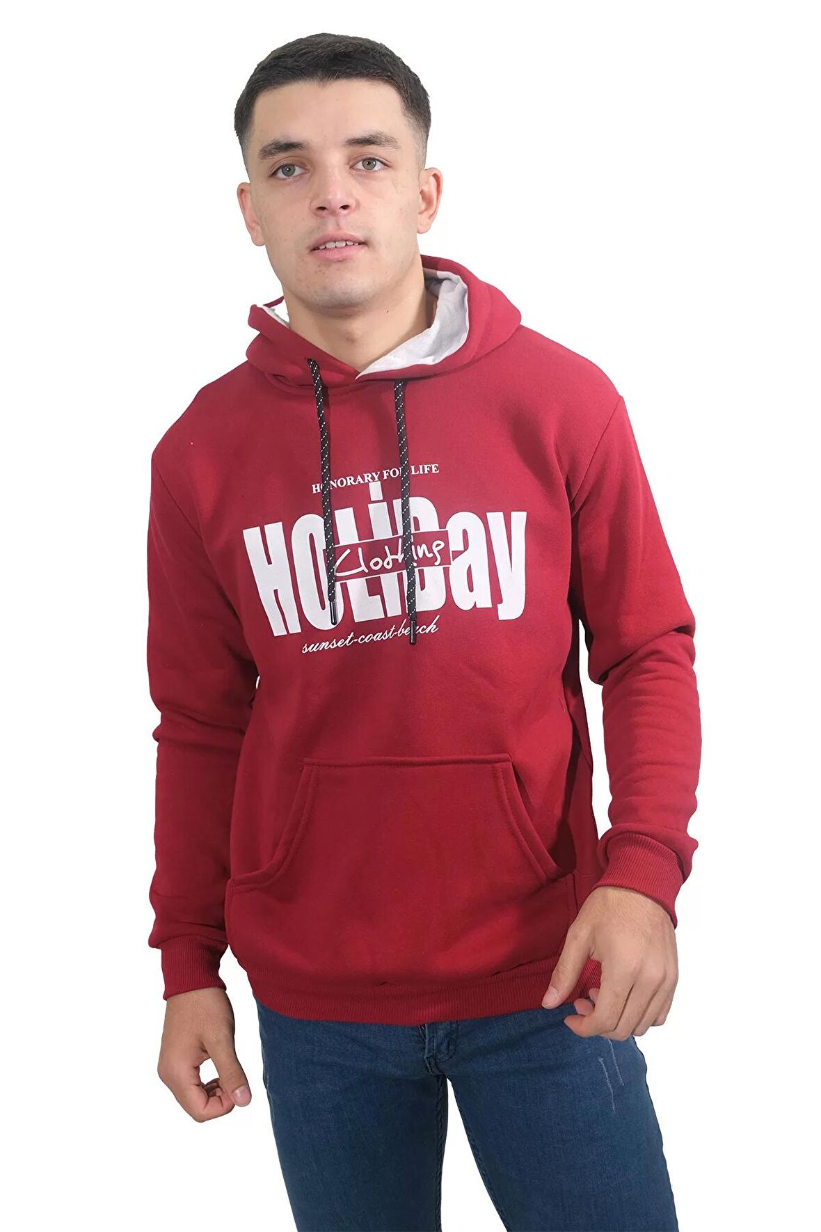 Erkek Holiday Bordo Kapüşonlu Sweatshirt-239