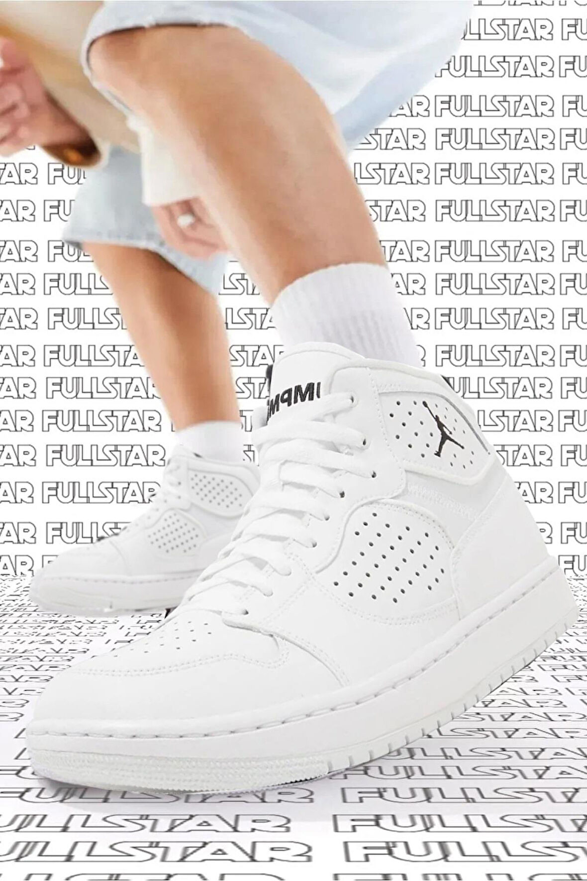 Nike Jordan Access Jumpman Leather Sneaker Hakiki Deri Bilekli Spor Ayakkabı Beyaz Beyaz